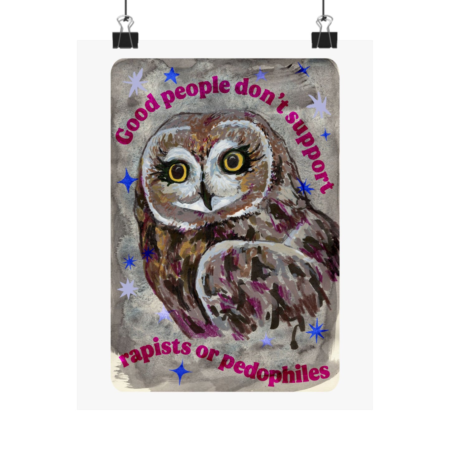 Good people don’t support rapists or pedophiles: feminist art print