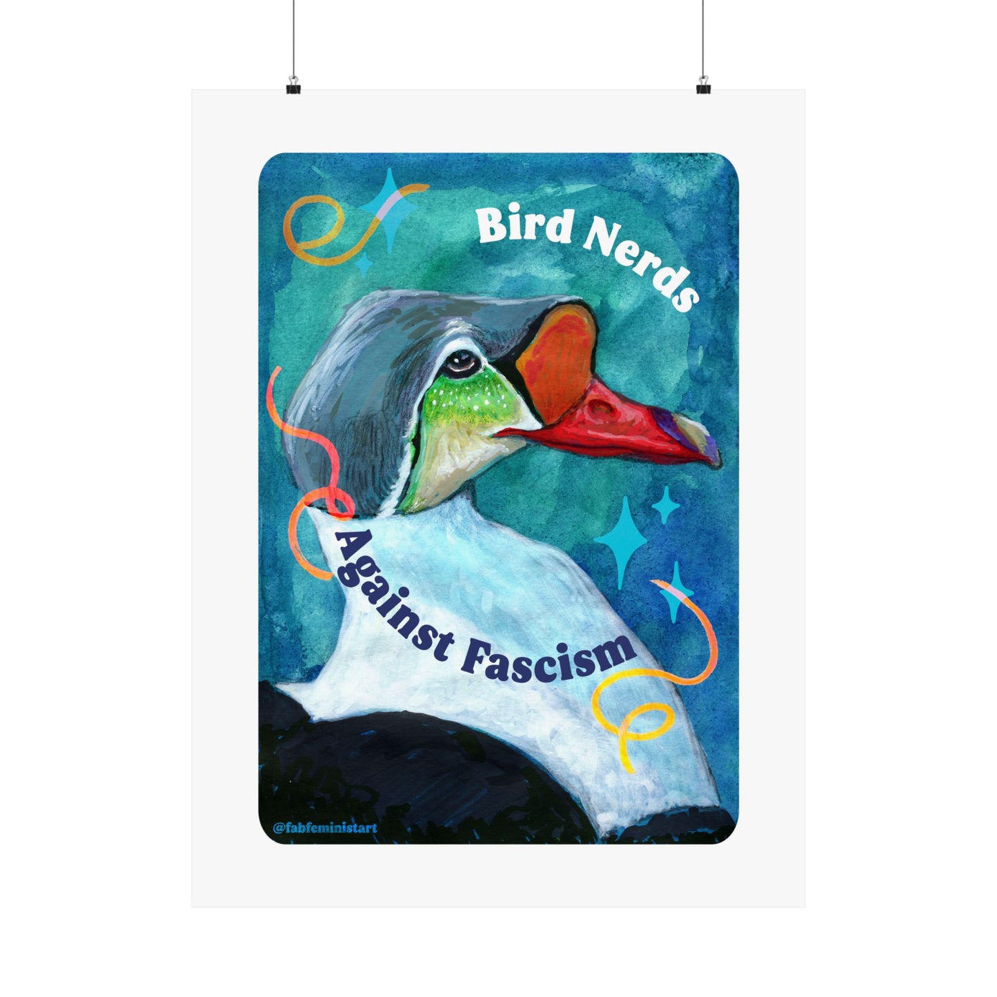 Bird Nerds Against Fascism : Feminist Art Print