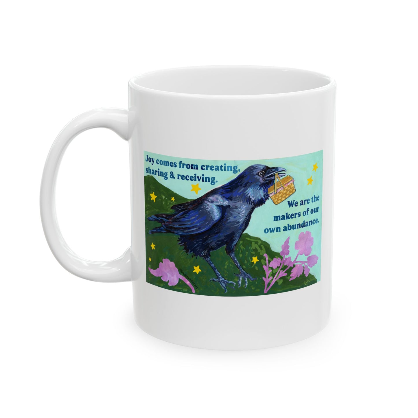 Joy comes from creating, sharing and receiving: feminist mug