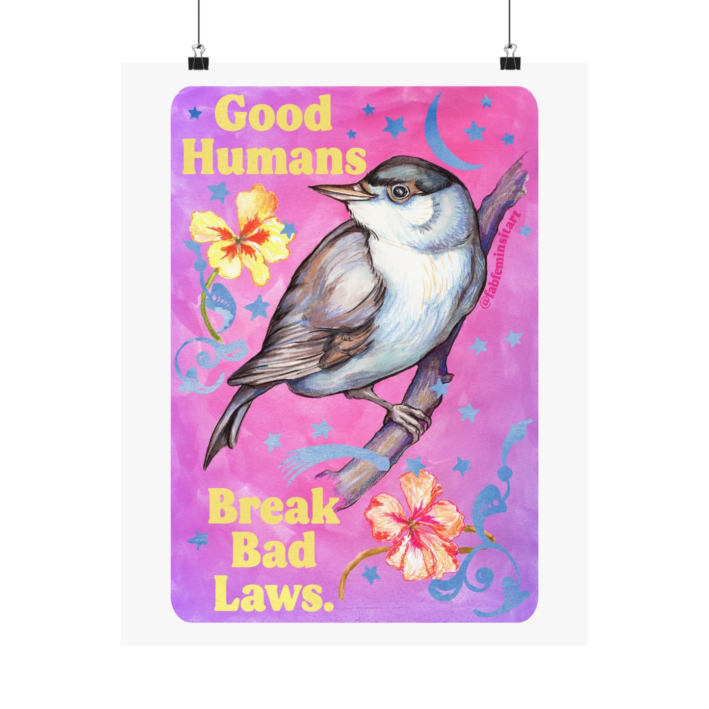 Good Humans Break Bad Laws: Feminist Art Print