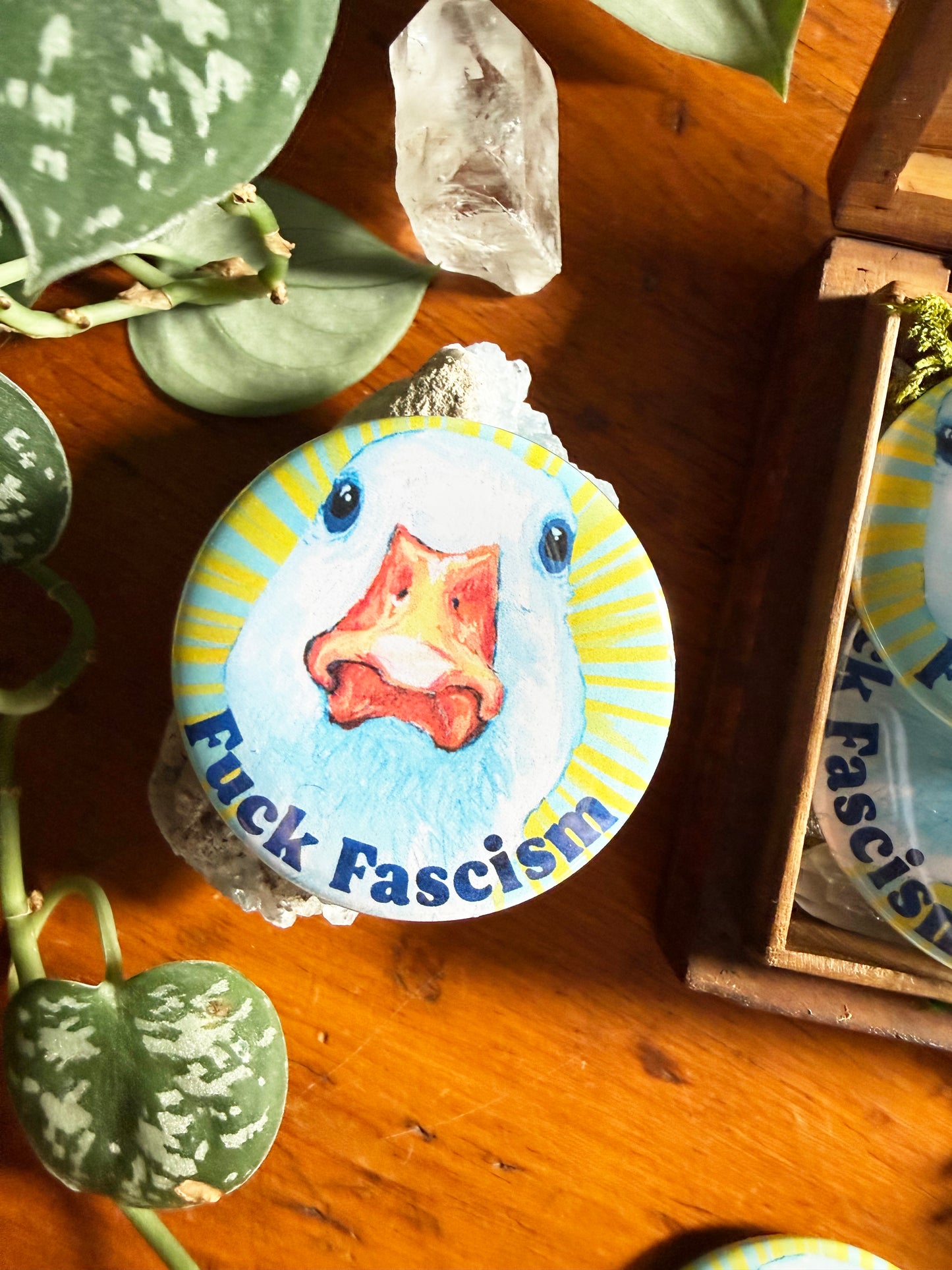 F*ck Fascism: Feminist pinback button