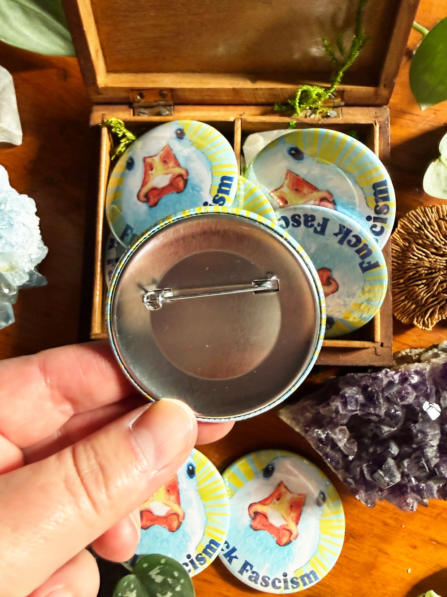 F*ck Fascism: Feminist pinback button