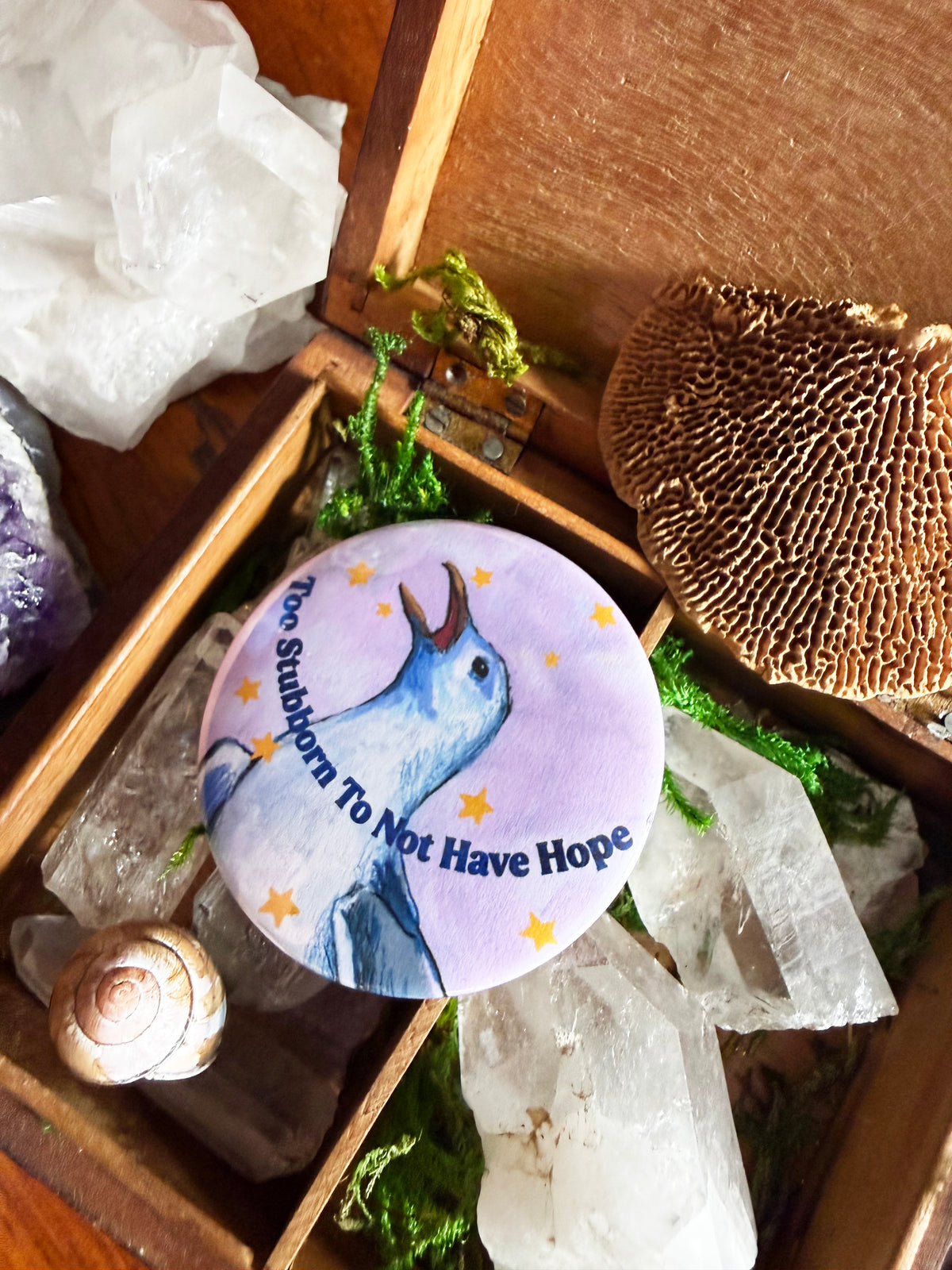 Too stubborn to not have hope: Feminist Pinback Button
