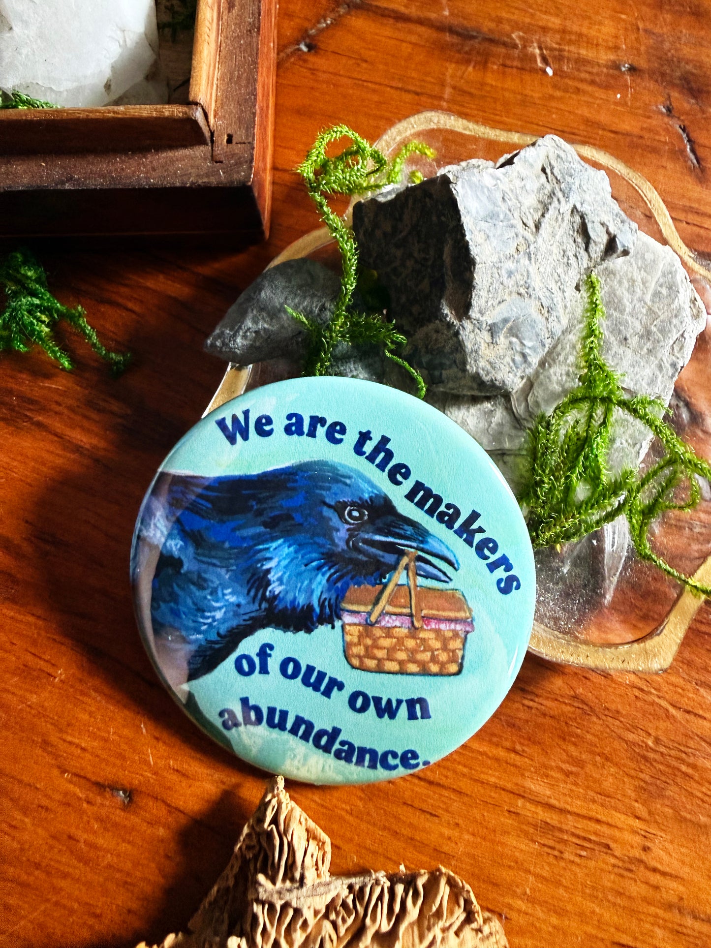 Joy comes from creating, sharing and receiving. We are the makers of our own abundance.: Feminist Pinback Button