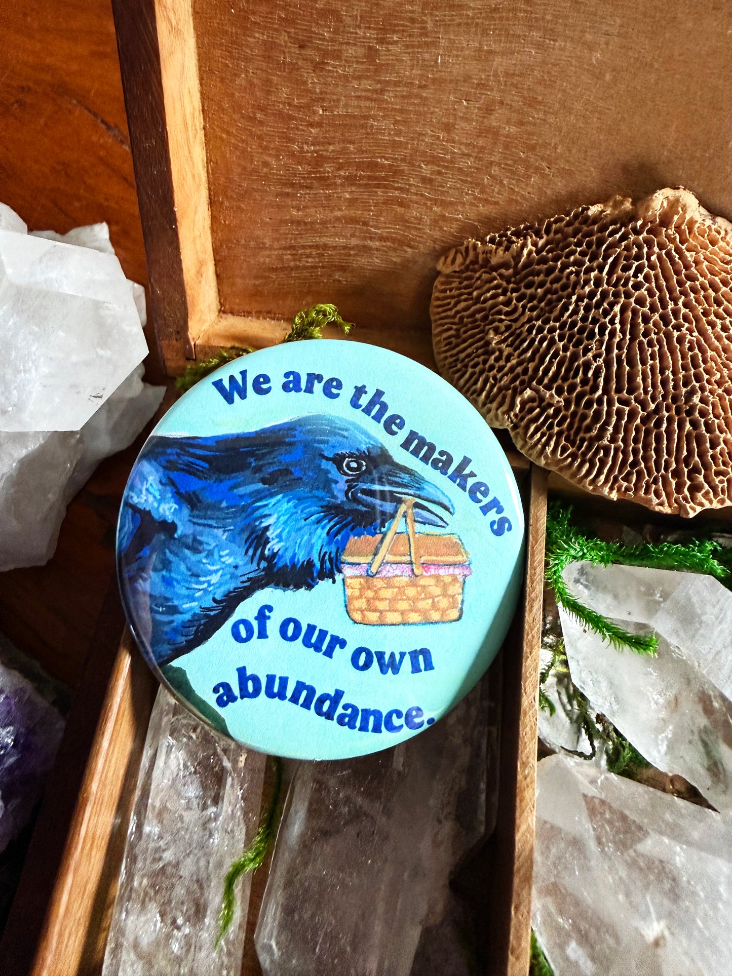 Joy comes from creating, sharing and receiving. We are the makers of our own abundance.: Feminist Pinback Button