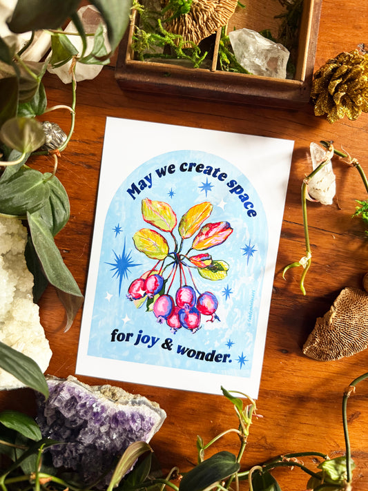 May we create space for joy and wonder: feminist art print