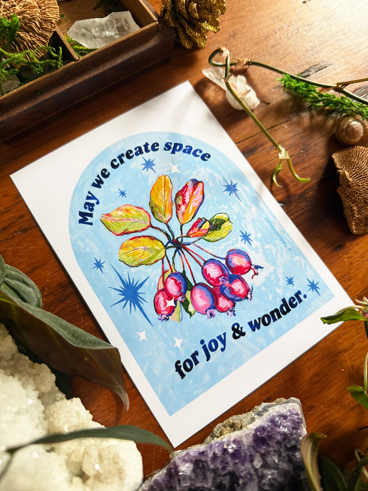 May we create space for joy and wonder: feminist art print