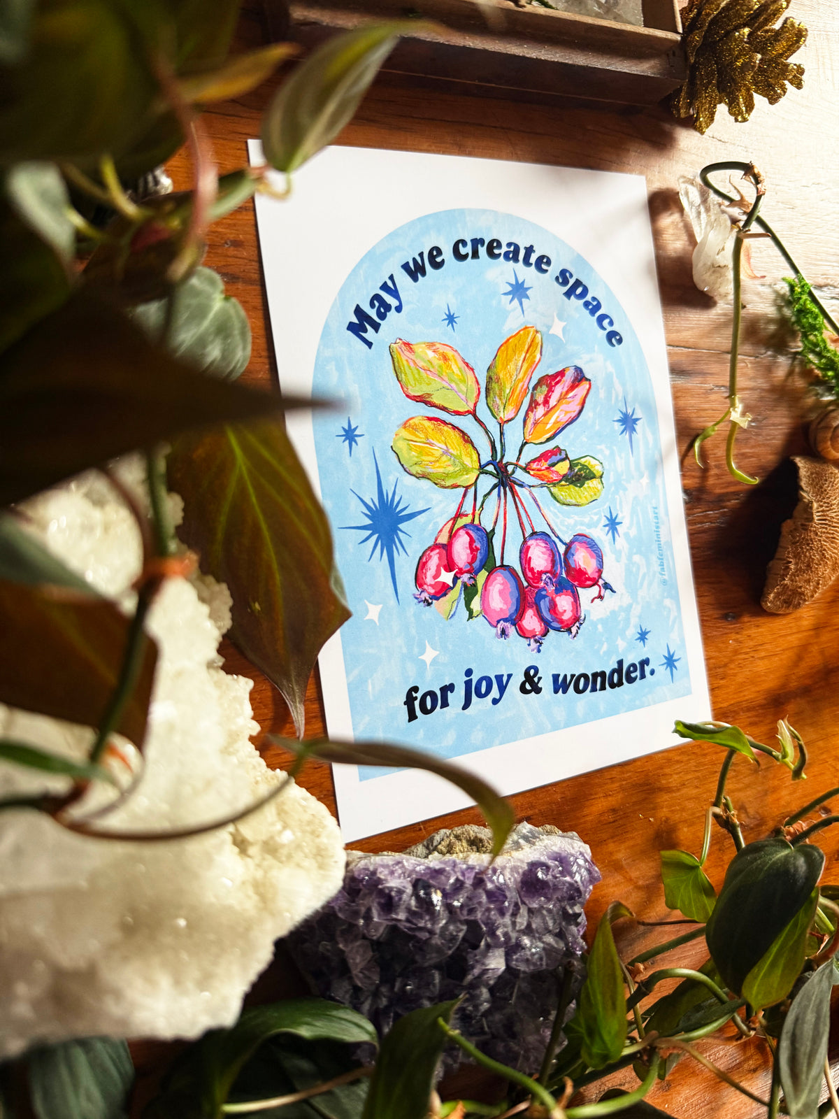 May we create space for joy and wonder: feminist art print