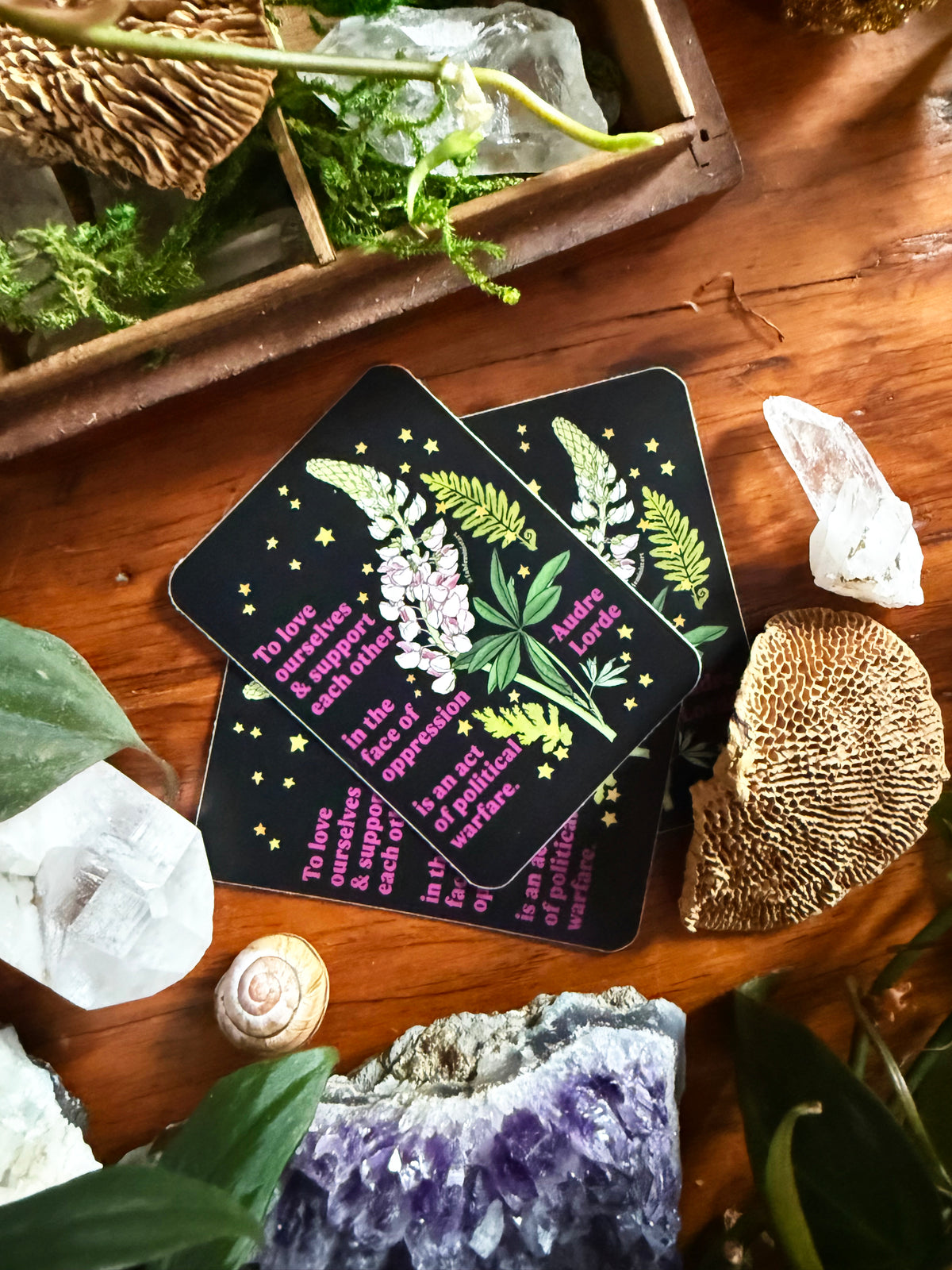 To love ourselves and support each other in the face of oppression, Audre Lorde: Feminist Sticker