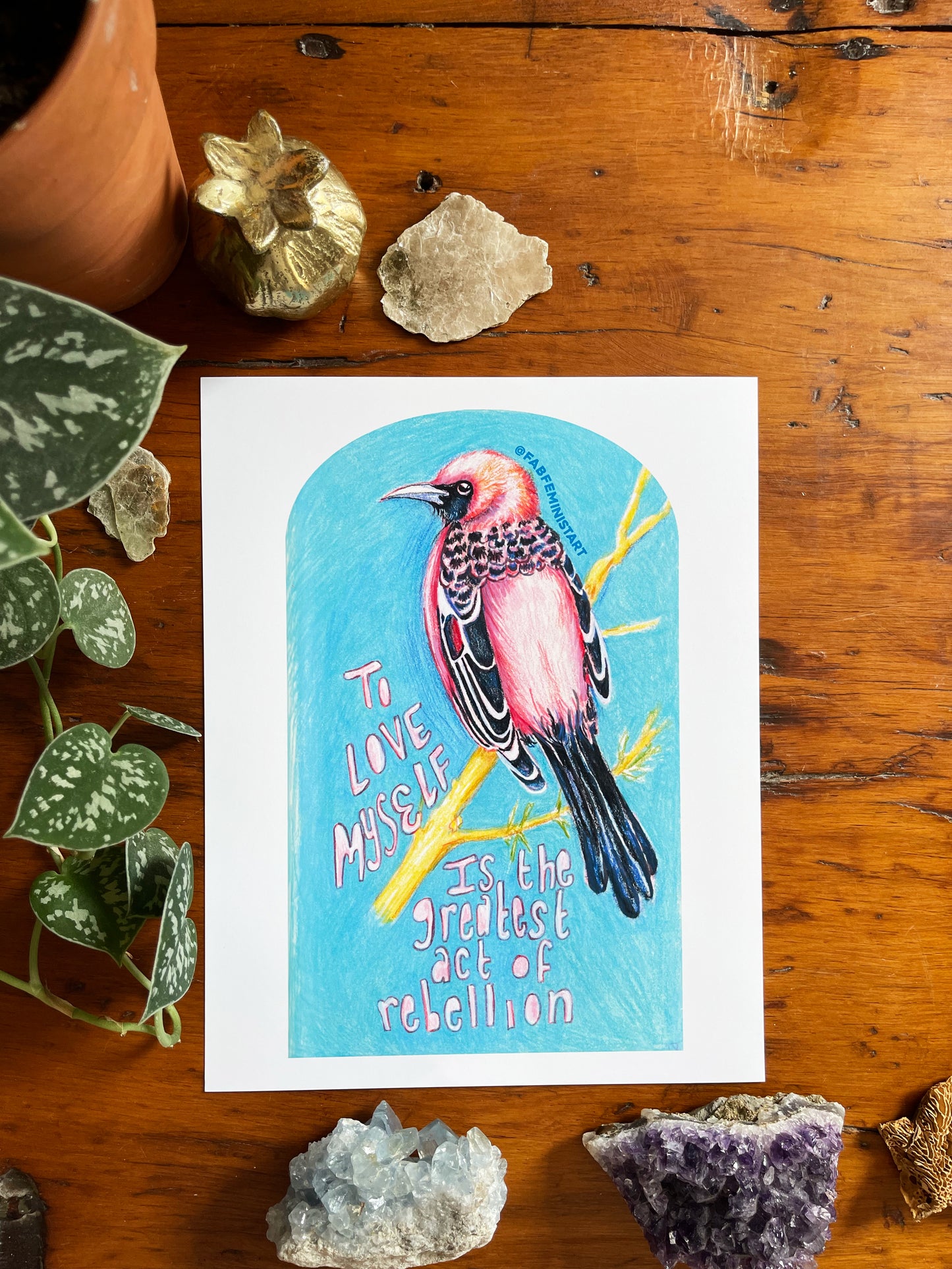 To Love Myself Is The Greatest Act Of Rebellion: Feminist Art Print