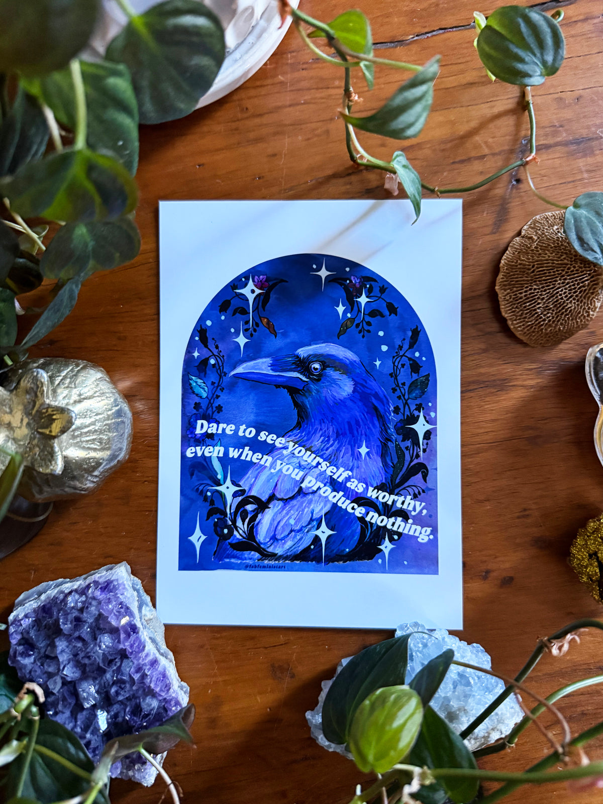 Dare to see yourself as worthy: feminist art print
