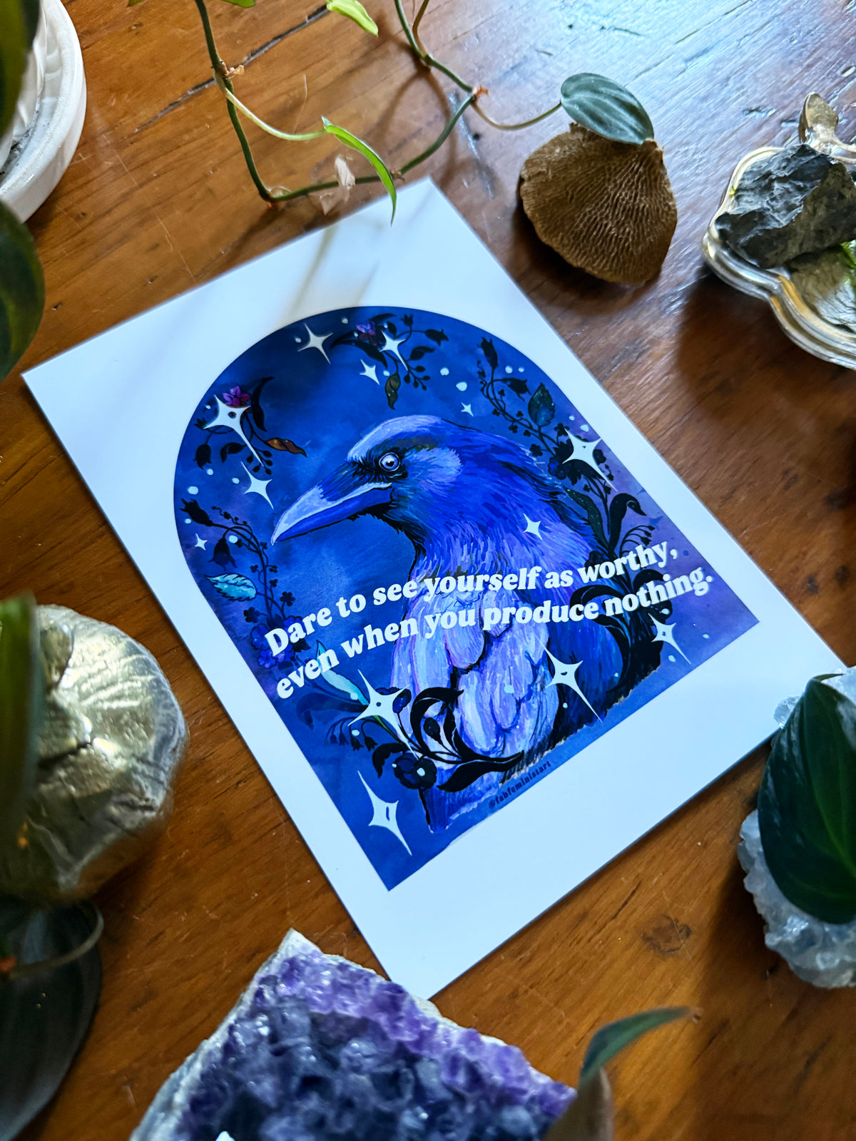 Dare to see yourself as worthy: feminist art print