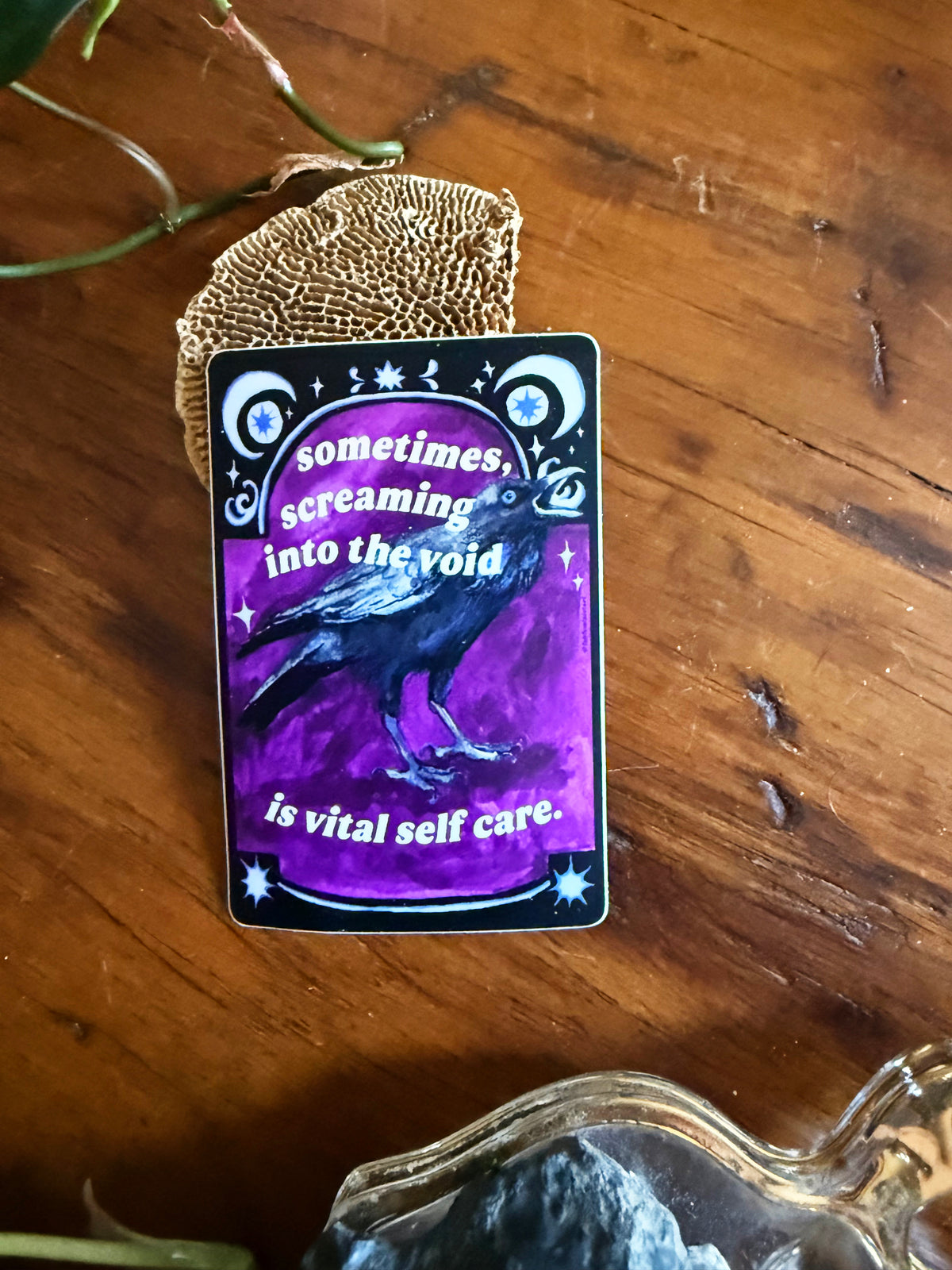 Sometimes Screaming Into The Void Is Vital Self Care: Raven Sticker