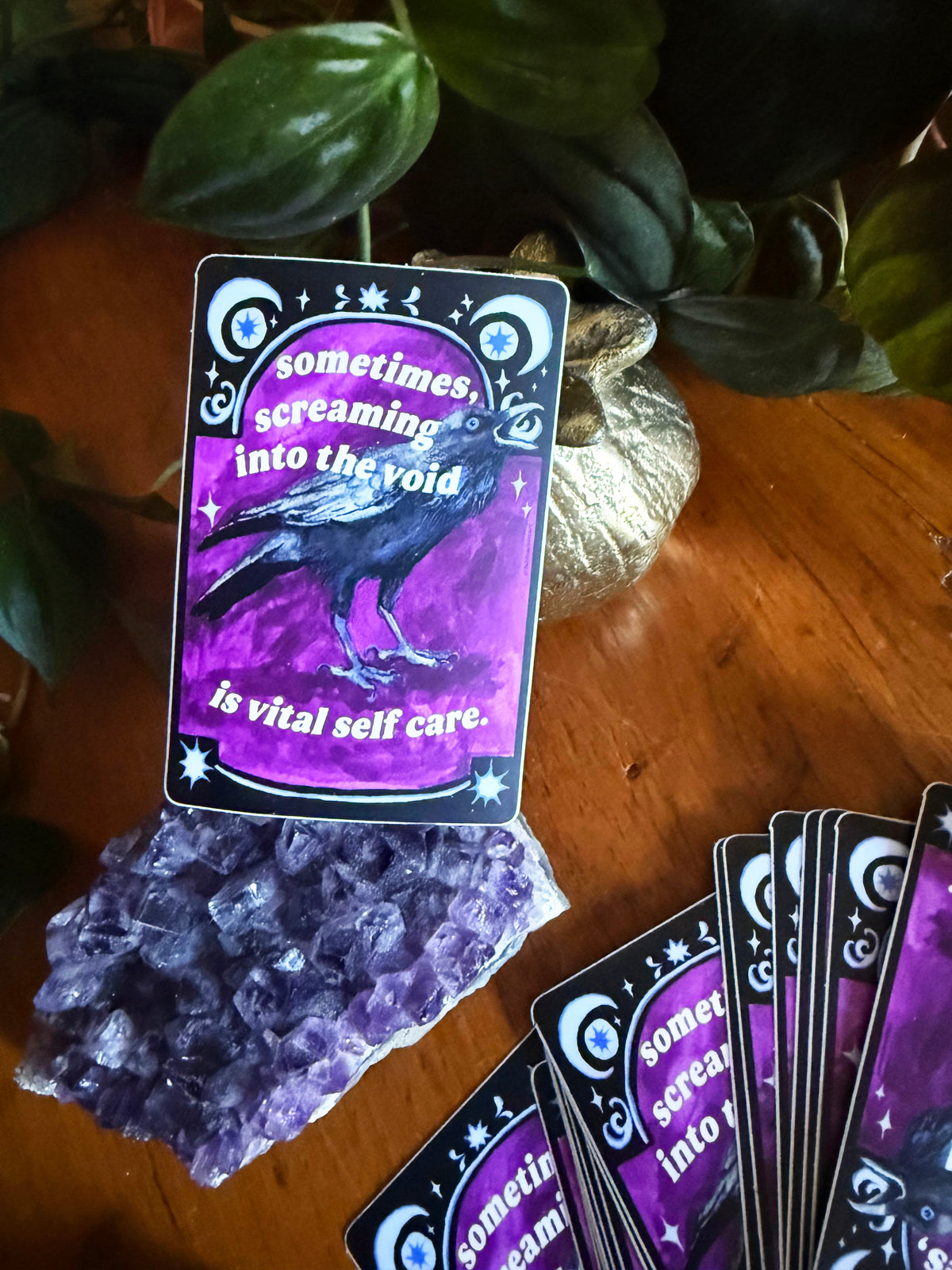 Sometimes Screaming Into The Void Is Vital Self Care: Raven Sticker