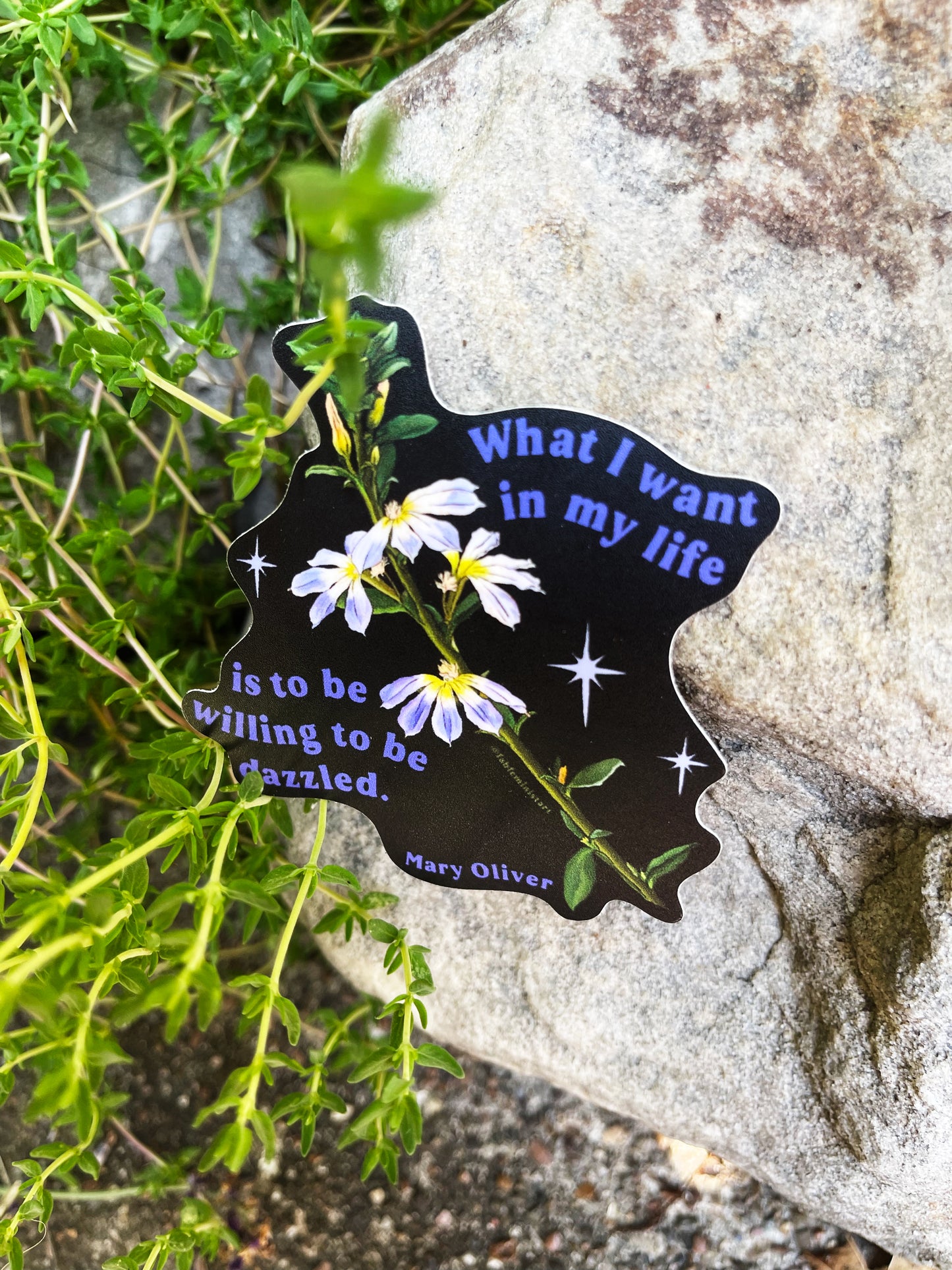 What I Want In My Life Is To Be Willing To Be Dazzled, Mary Oliver: Feminist Sticker