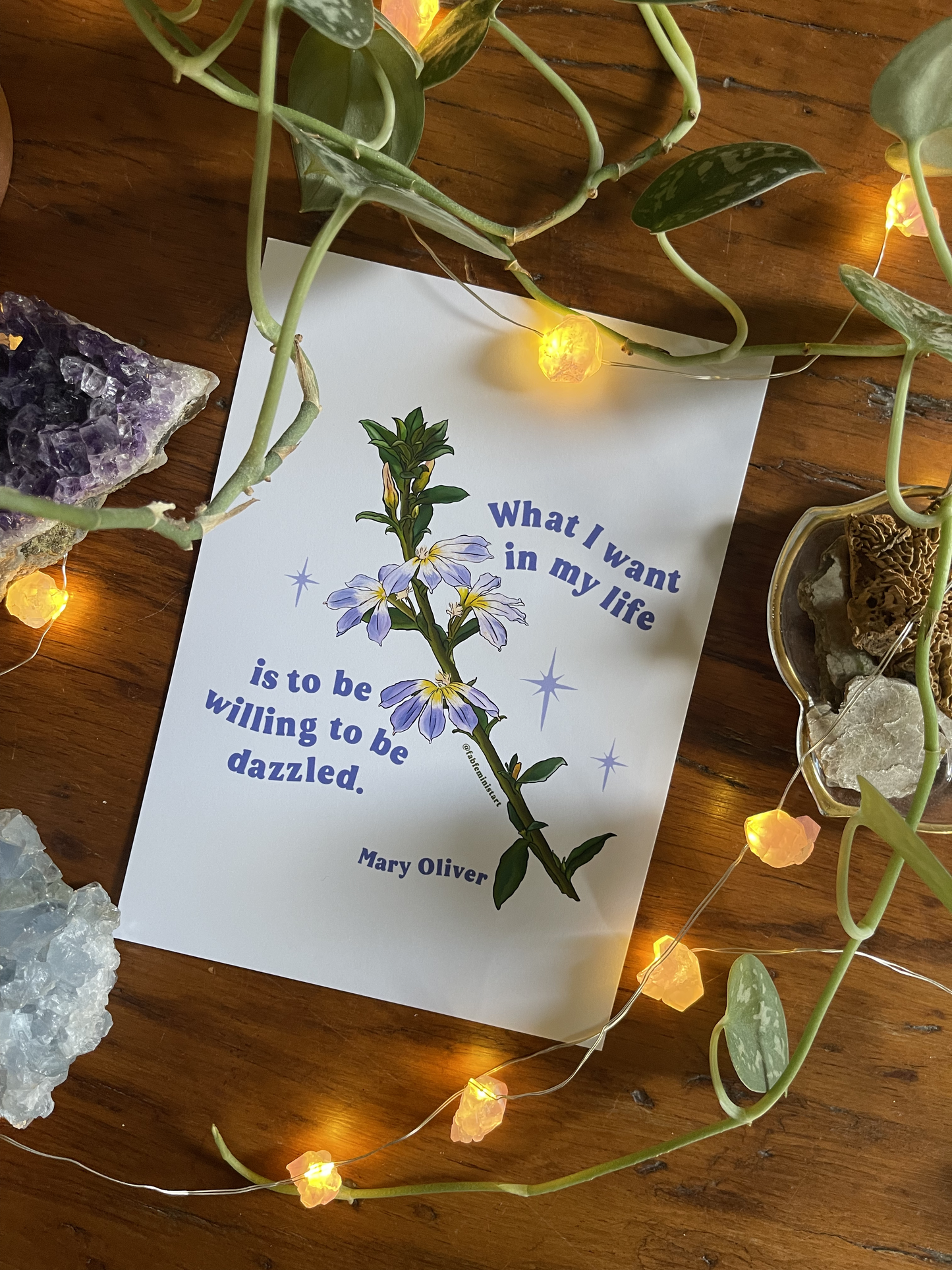 What I want in my life is to be willing to be dazzled, Mary Oliver: Feminist Print