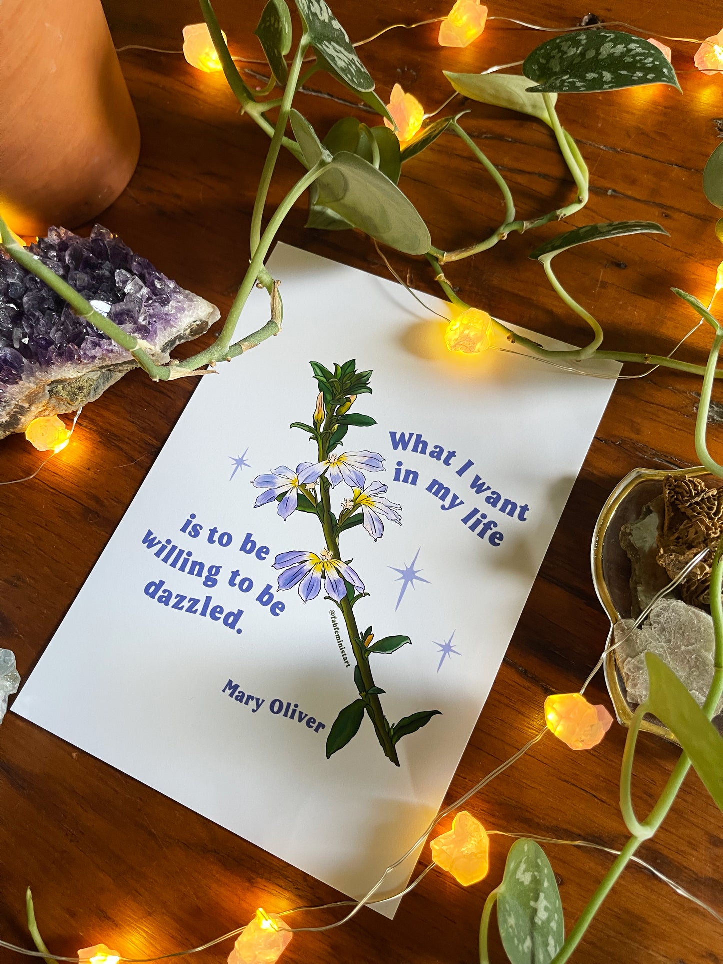 What I want in my life is to be willing to be dazzled, Mary Oliver: Feminist Print