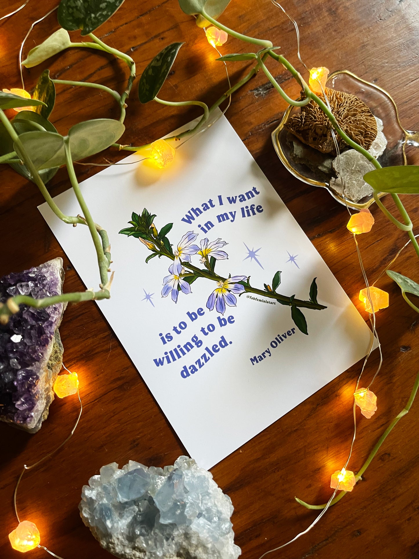 What I want in my life is to be willing to be dazzled, Mary Oliver: Feminist Print