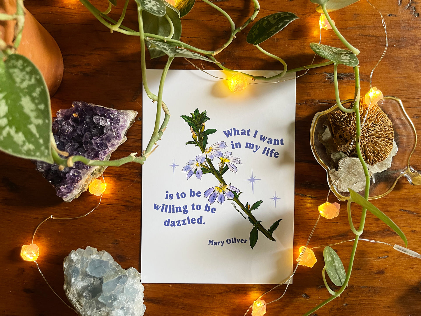 What I want in my life is to be willing to be dazzled, Mary Oliver: Feminist Print