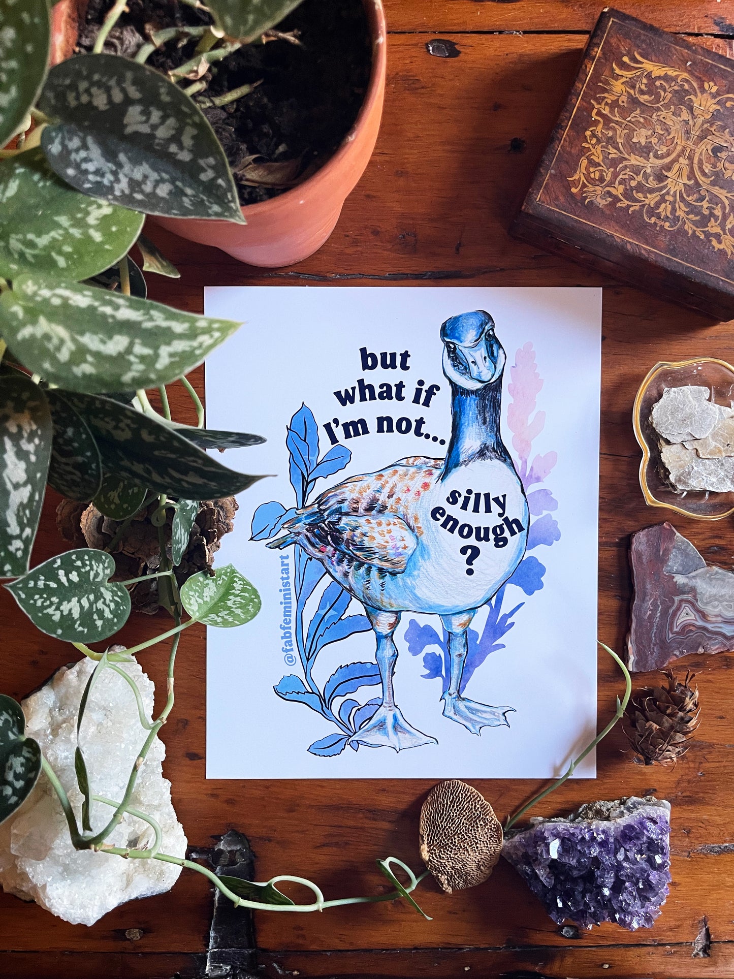 But what if I'm not silly enough: silly goose art print