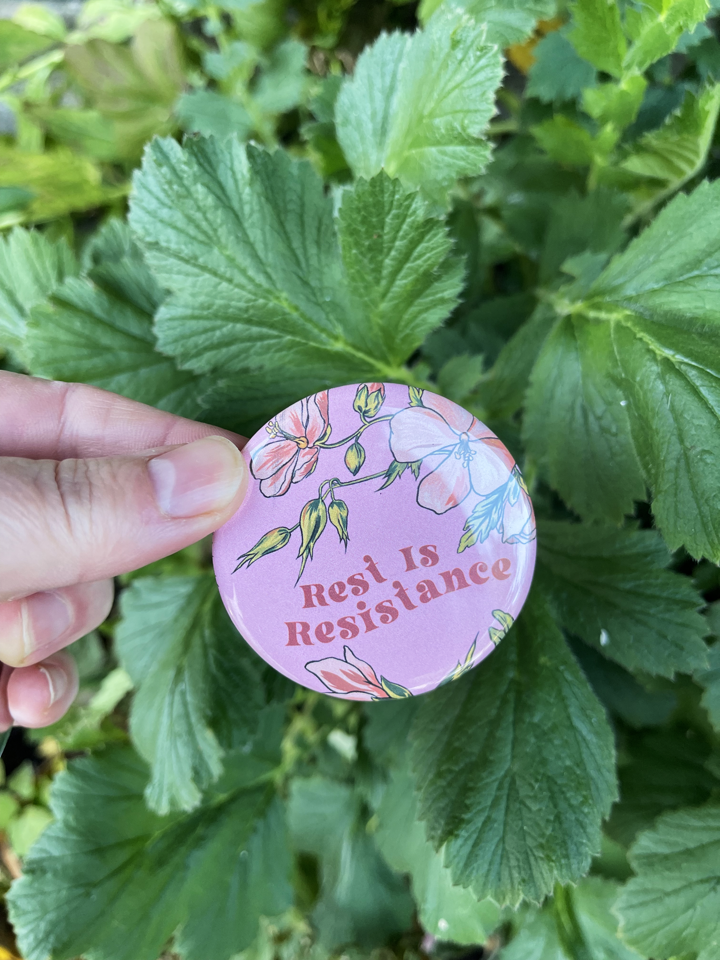 Rest Is Resistance: Mental Health Pinback Button