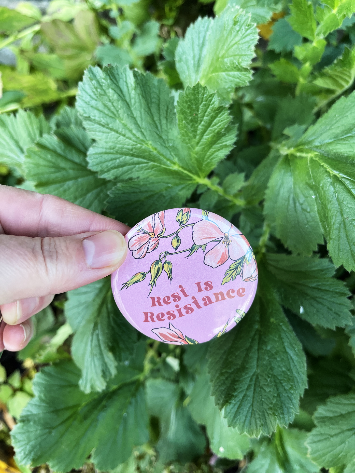 Rest Is Resistance: Mental Health Pinback Button