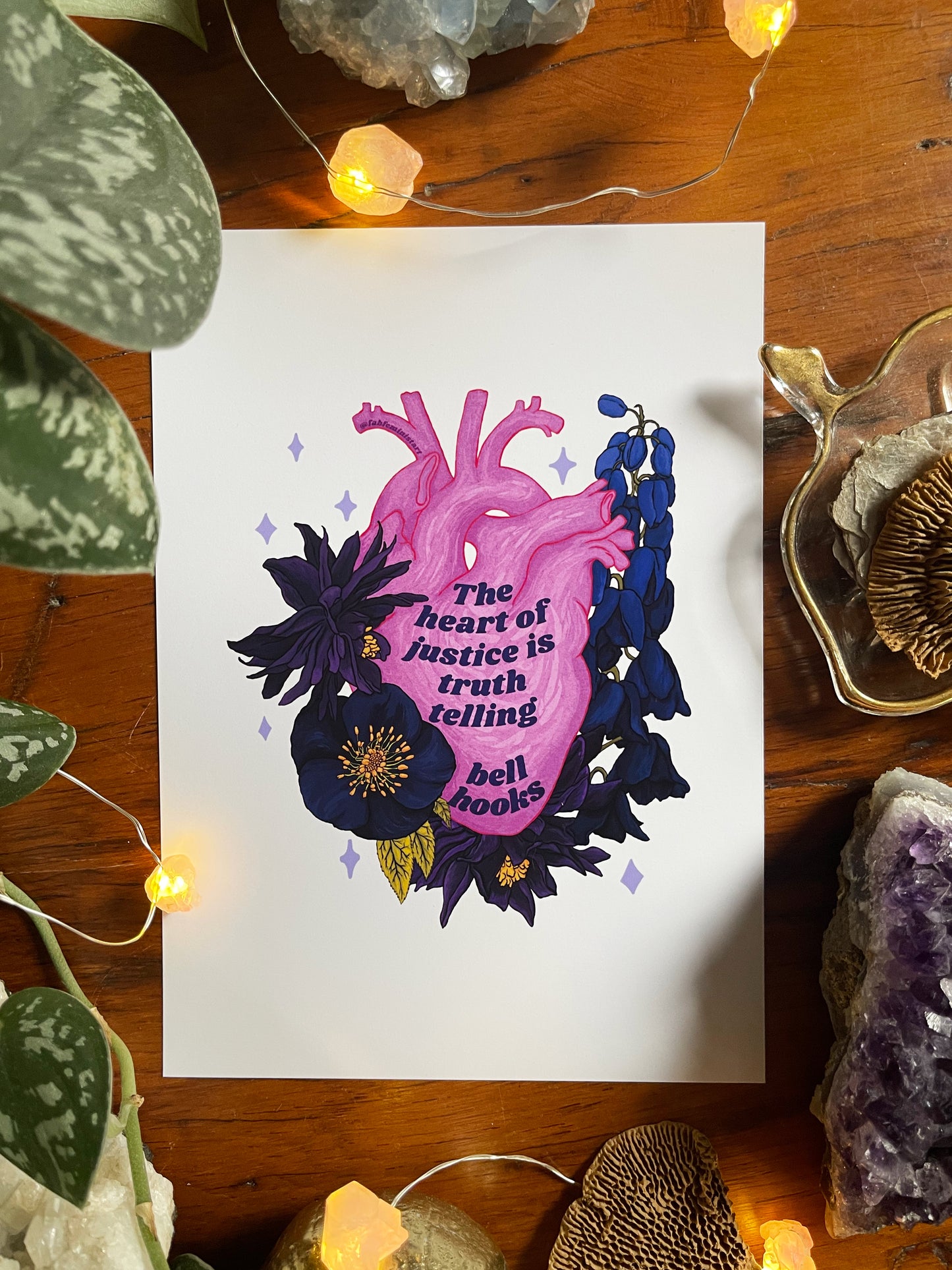 The Heart Of Justice Is Truth Telling, bell hooks: Feminist Art Print