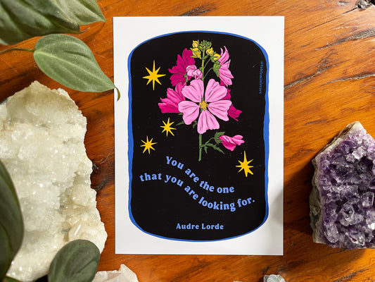 You are the one that you are looking for. - Audre Lorde, Audre Lorde: Feminist Art Print