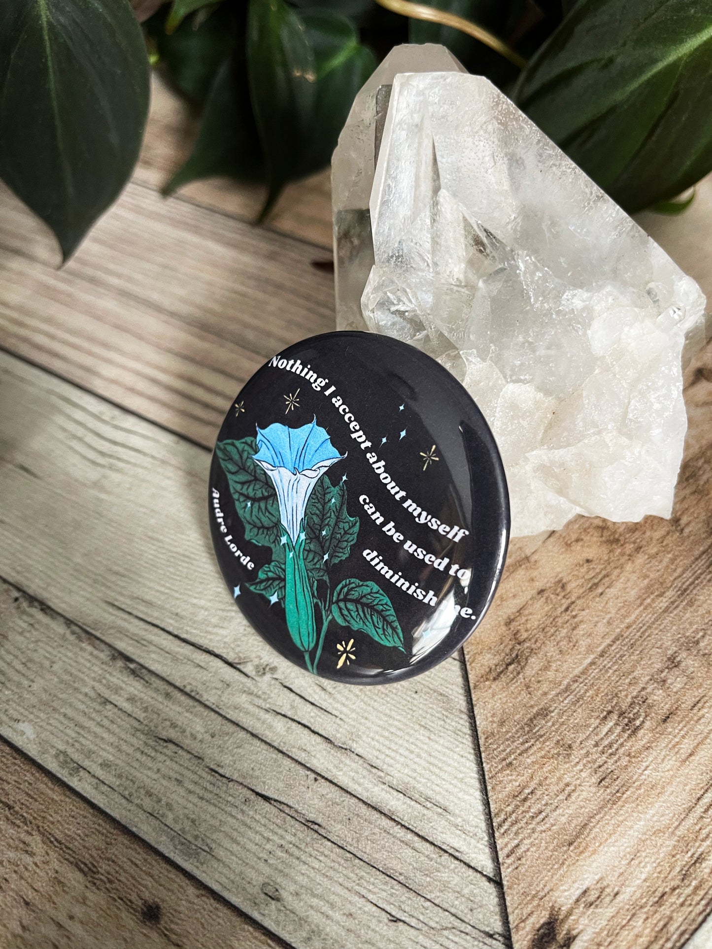 Nothing I accept about myself can be used to diminish me: Audre Lorde Pinback Button