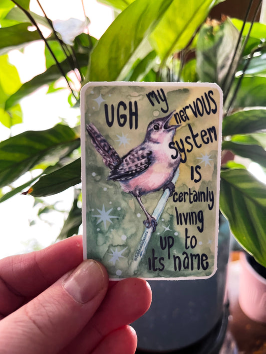 UGH my nervous system is certainly living up to its name: Feminist Sticker