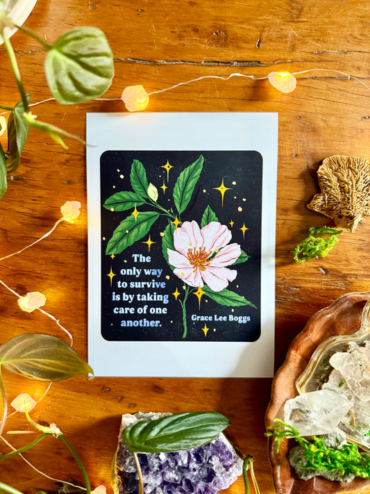 The only way to survive is by taking care of one another, Grace Lee Boggs: Feminist Print