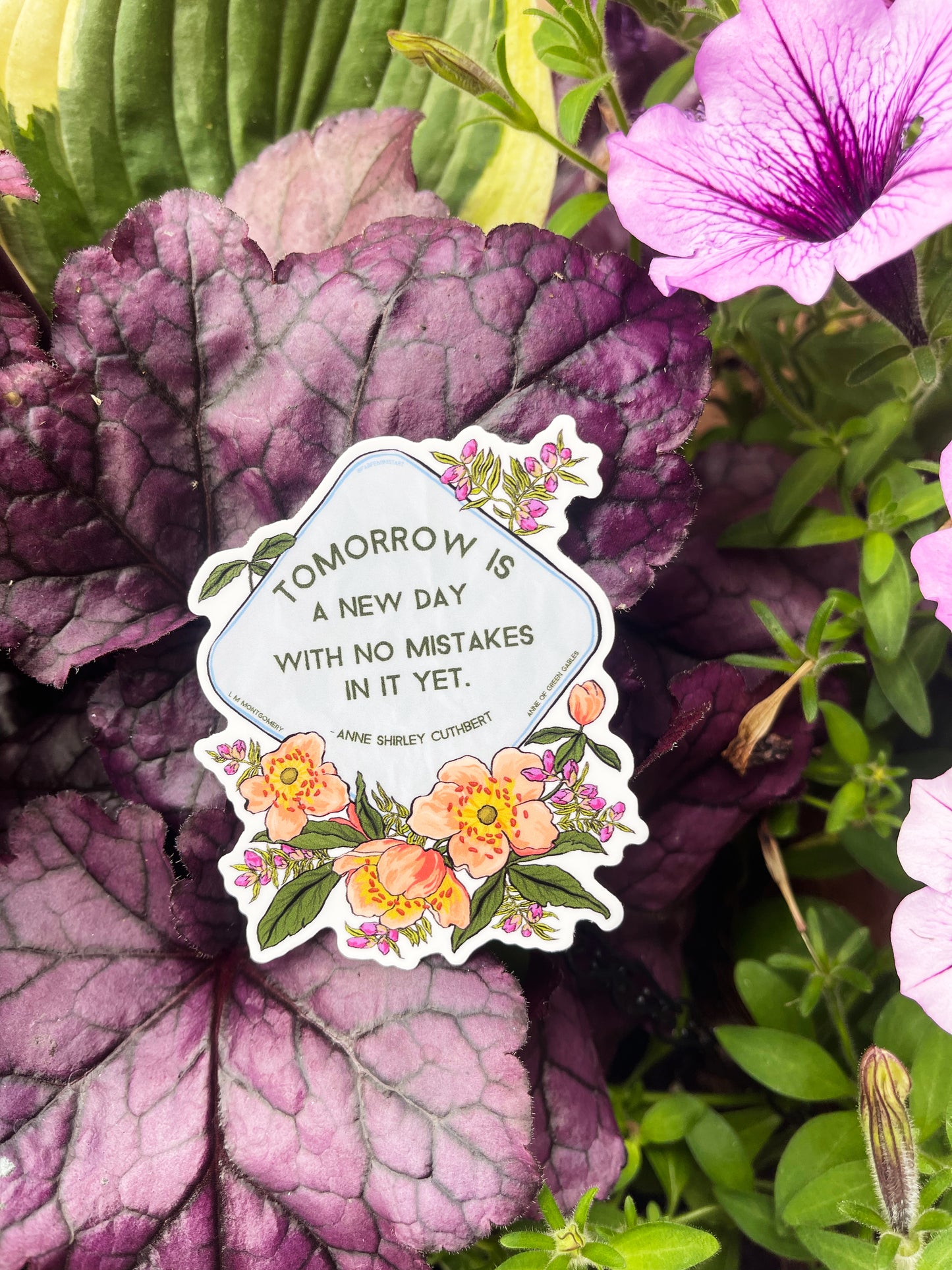 Anne Of Green Gables, Tomorrow Is A New Day With No Mistakes In It: Bookish Sticker