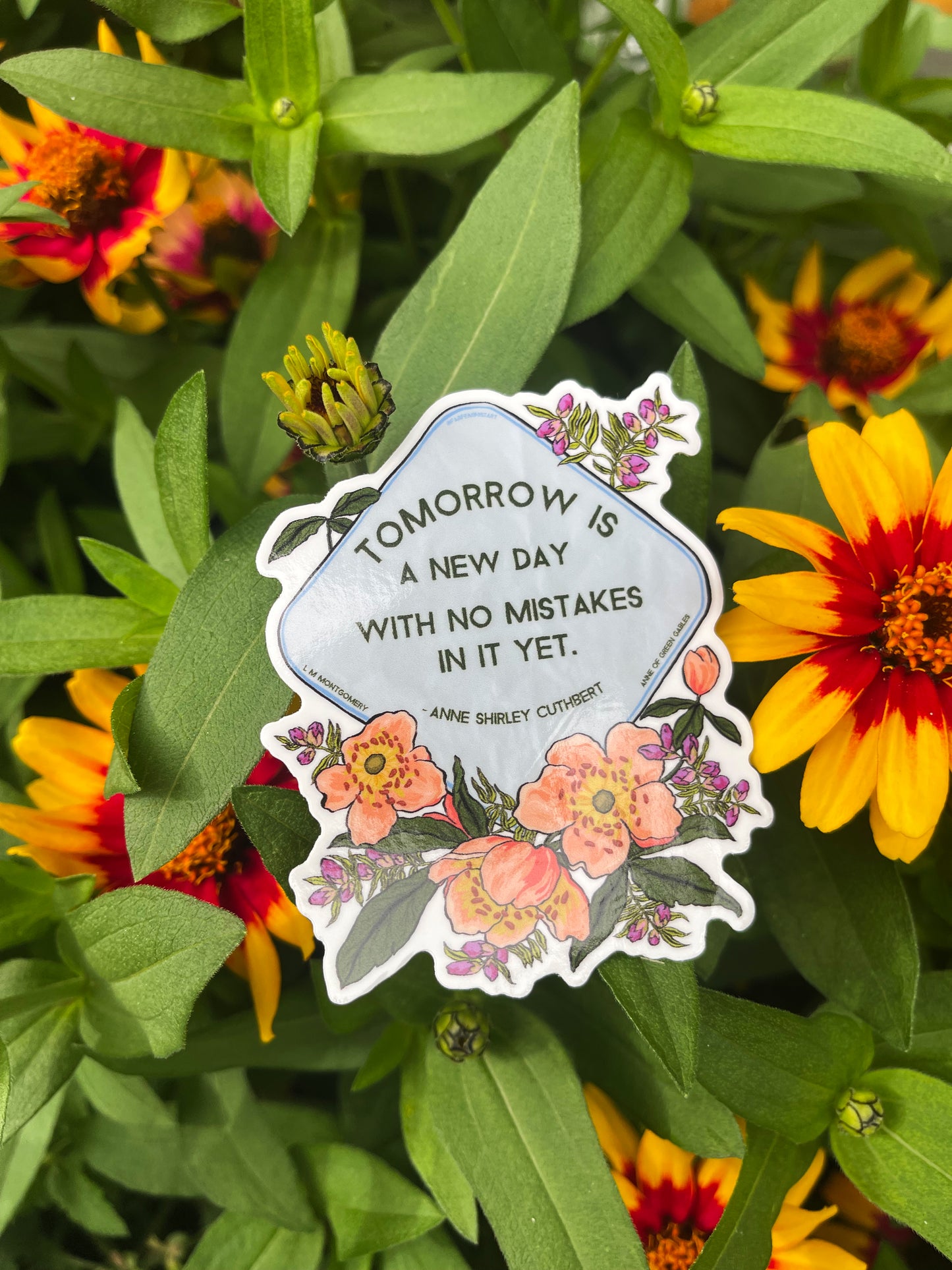 Anne Of Green Gables, Tomorrow Is A New Day With No Mistakes In It: Bookish Sticker