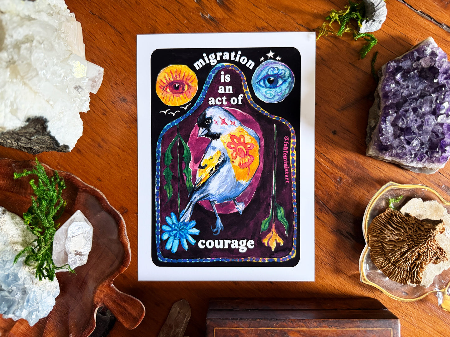 Migration is an act of courage: Feminist Art Print