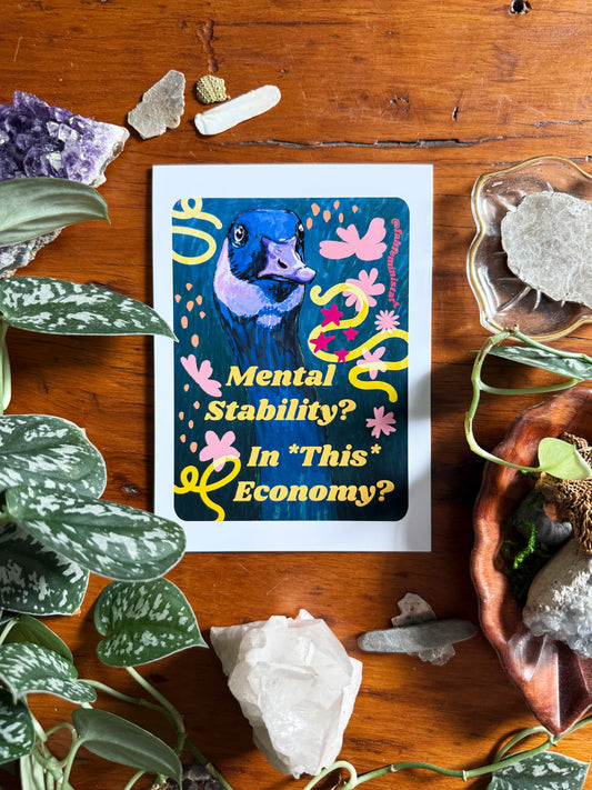 Mental Stability In This Economy: Feminist Art Print