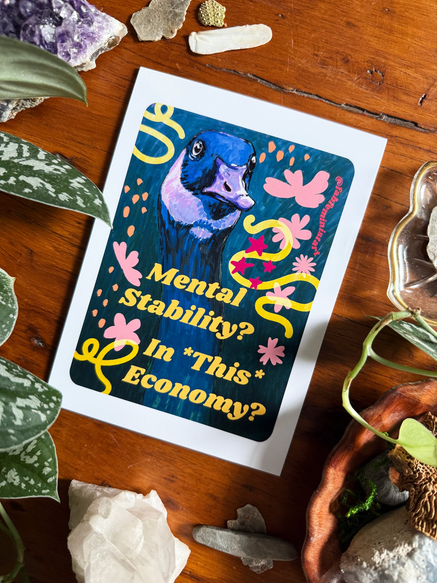 Mental Stability In This Economy: Feminist Art Print