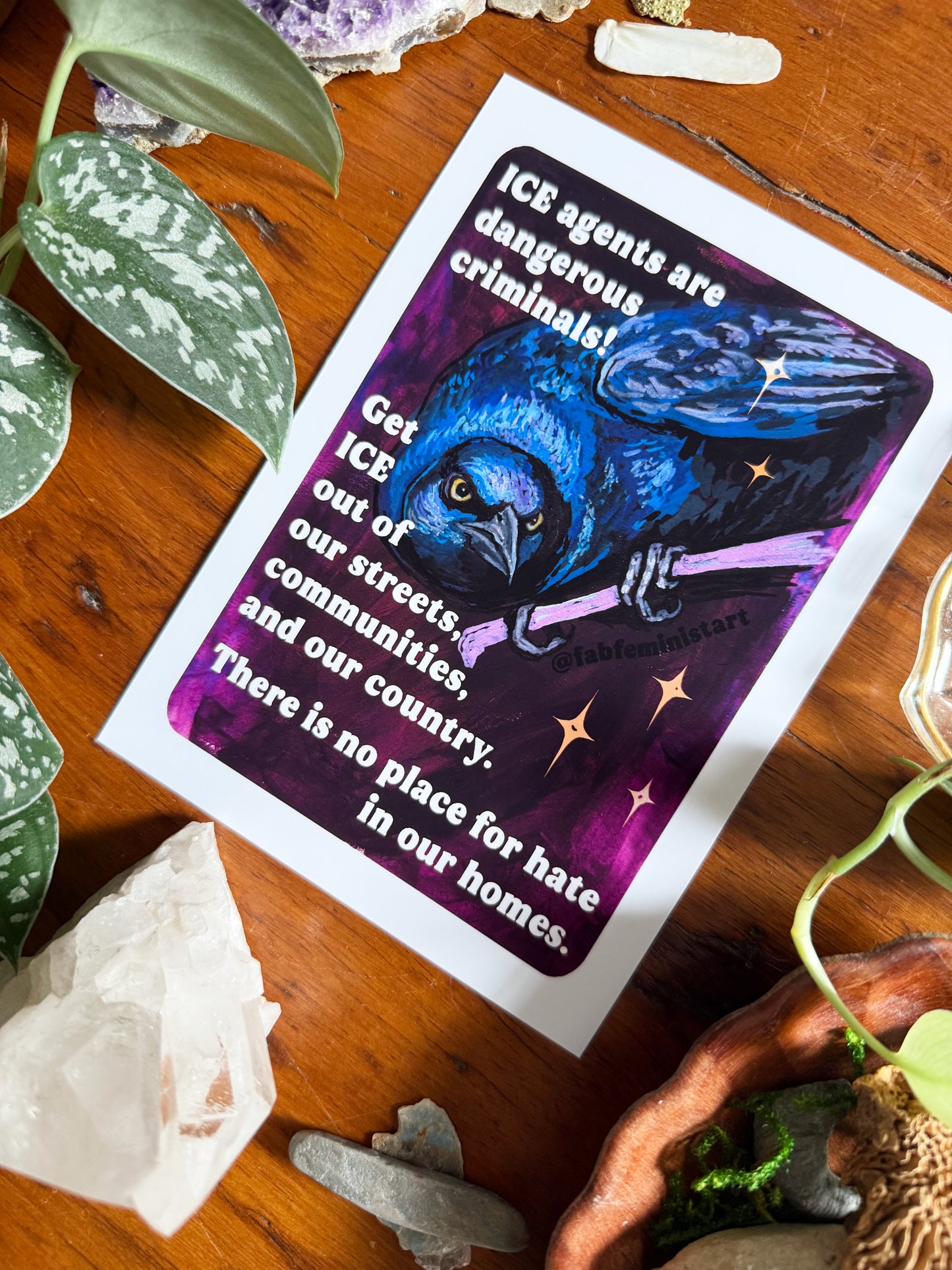 ICE agents are dangerous criminals: Feminist Art Print