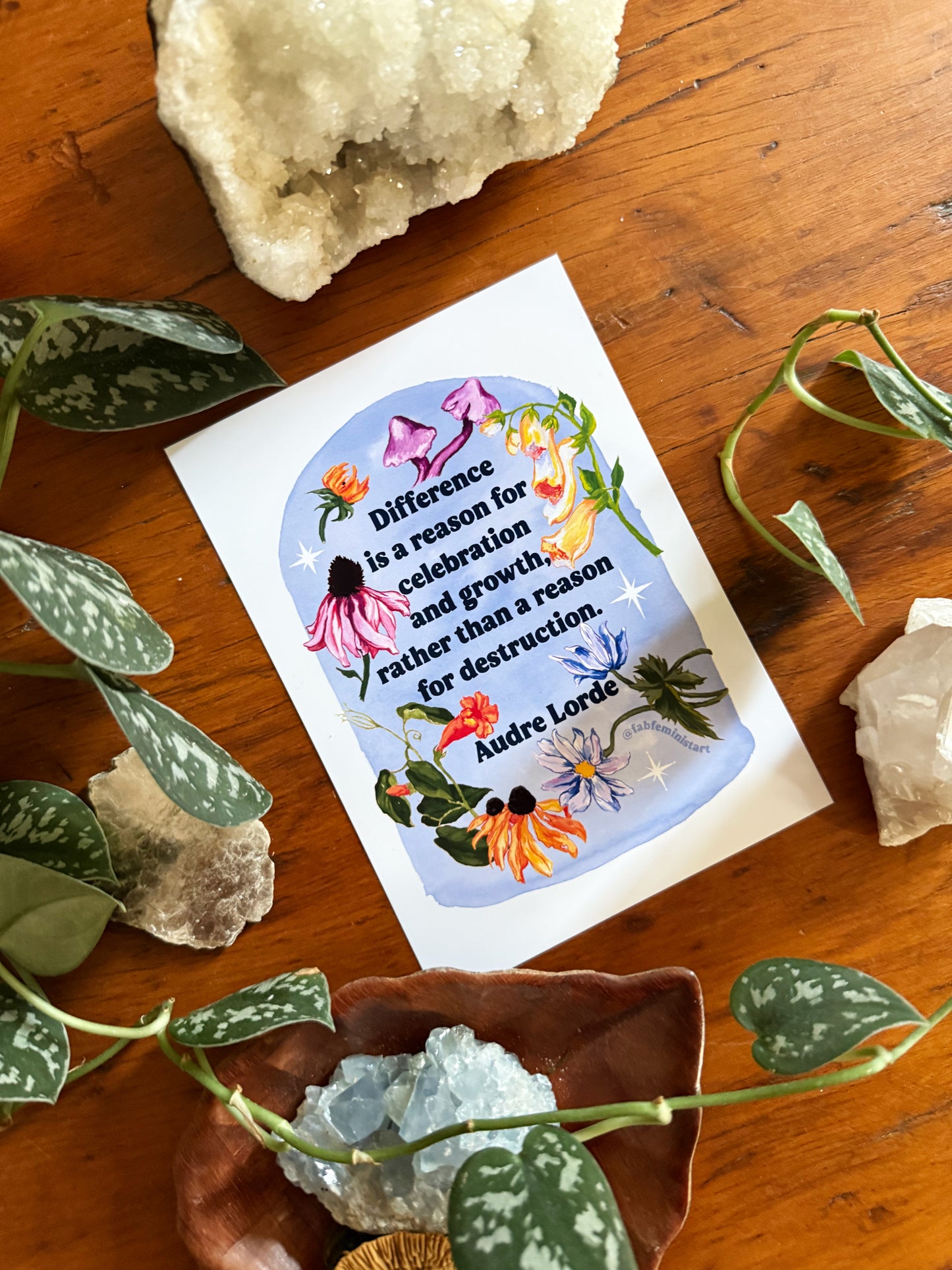 Difference is a reason for celebration and growth rather than a reason for destruction, Audre Lorde: Feminist Art Print