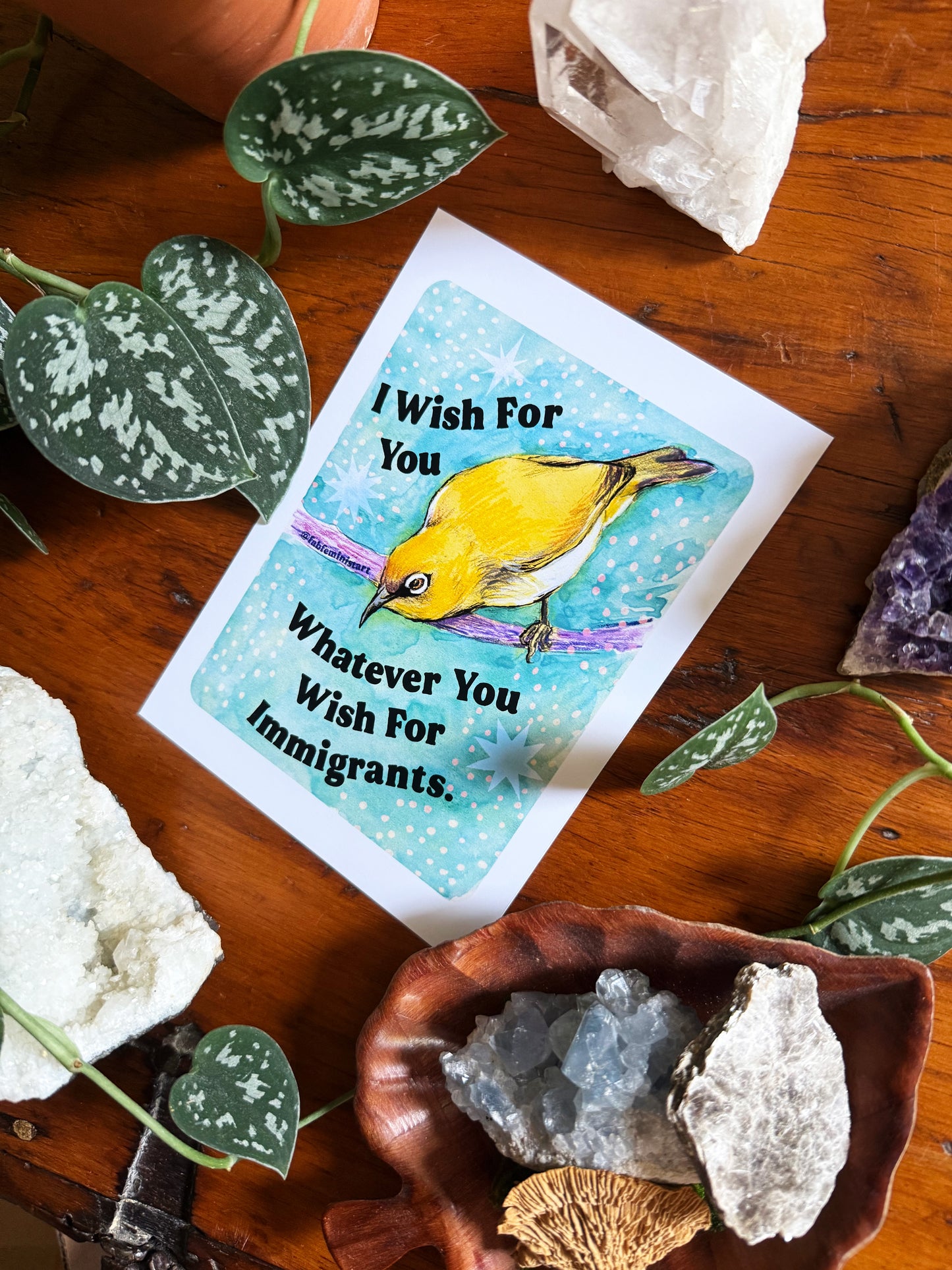I Wish For You Whatever You Wish For Immigrants: Feminist Art Print