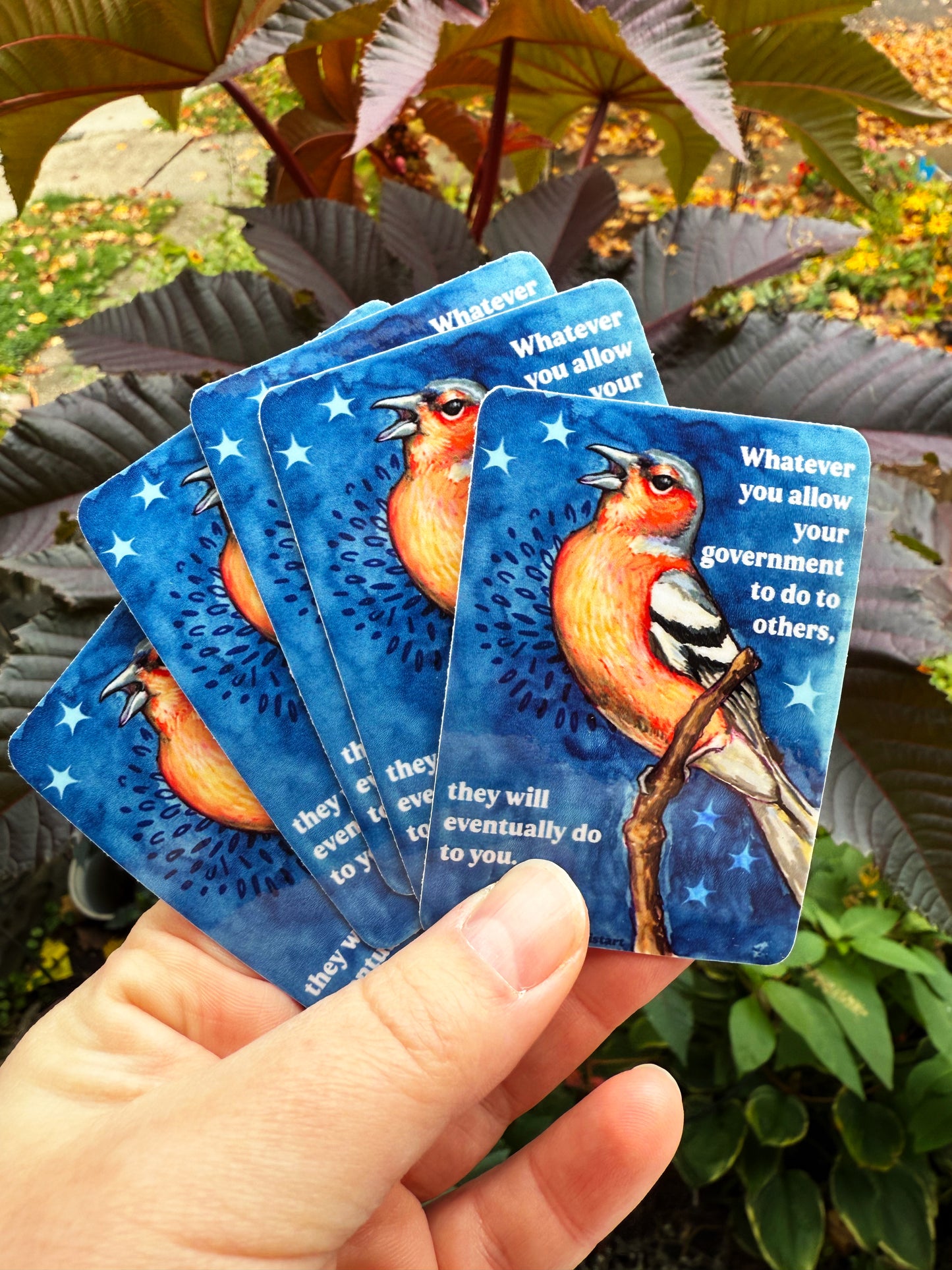 Whatever you allow your government to do to others, they will eventually do to you: feminist sticker