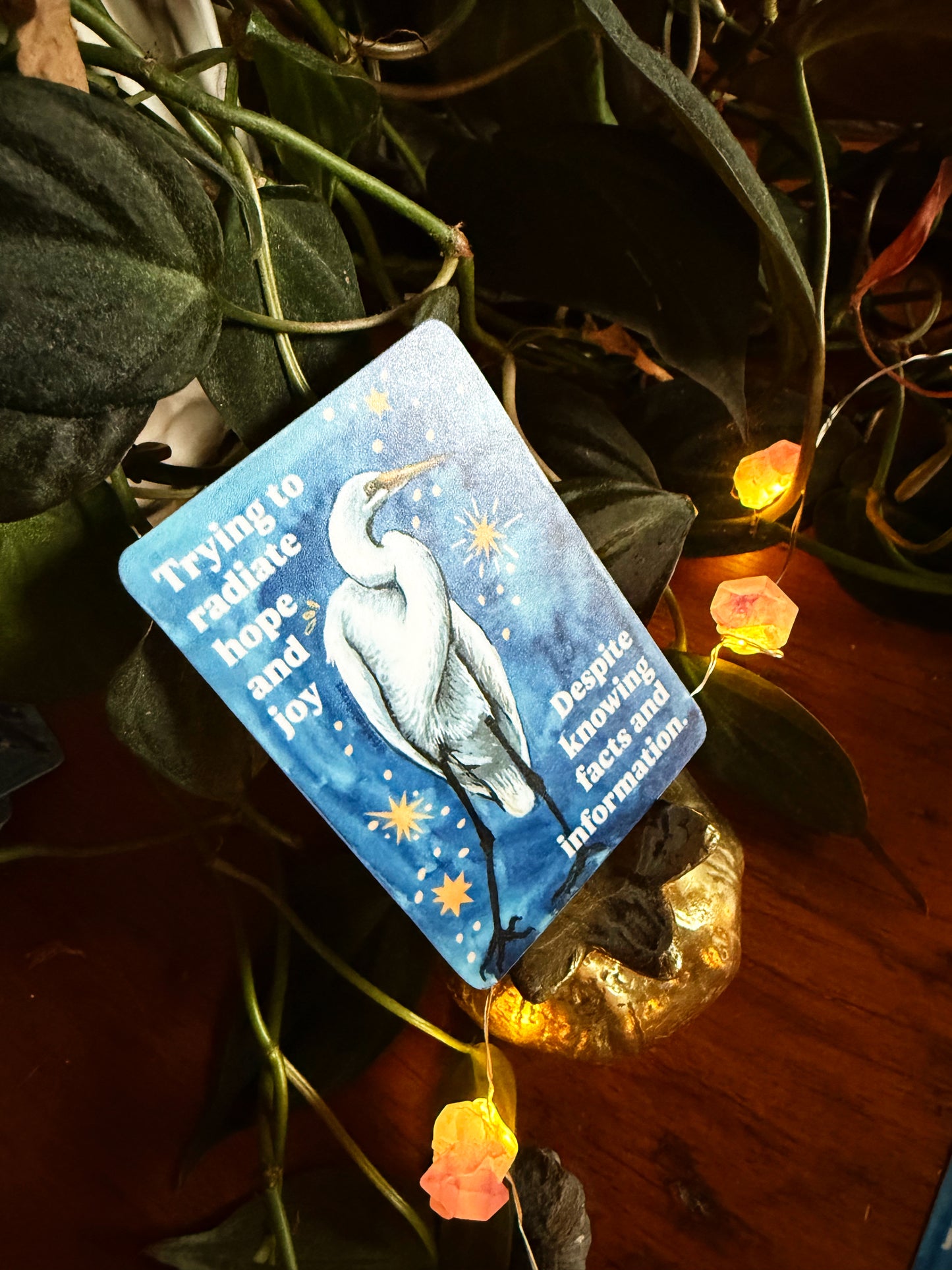 Trying to radiate hope and joy despite knowing facts and information: feminist sticker