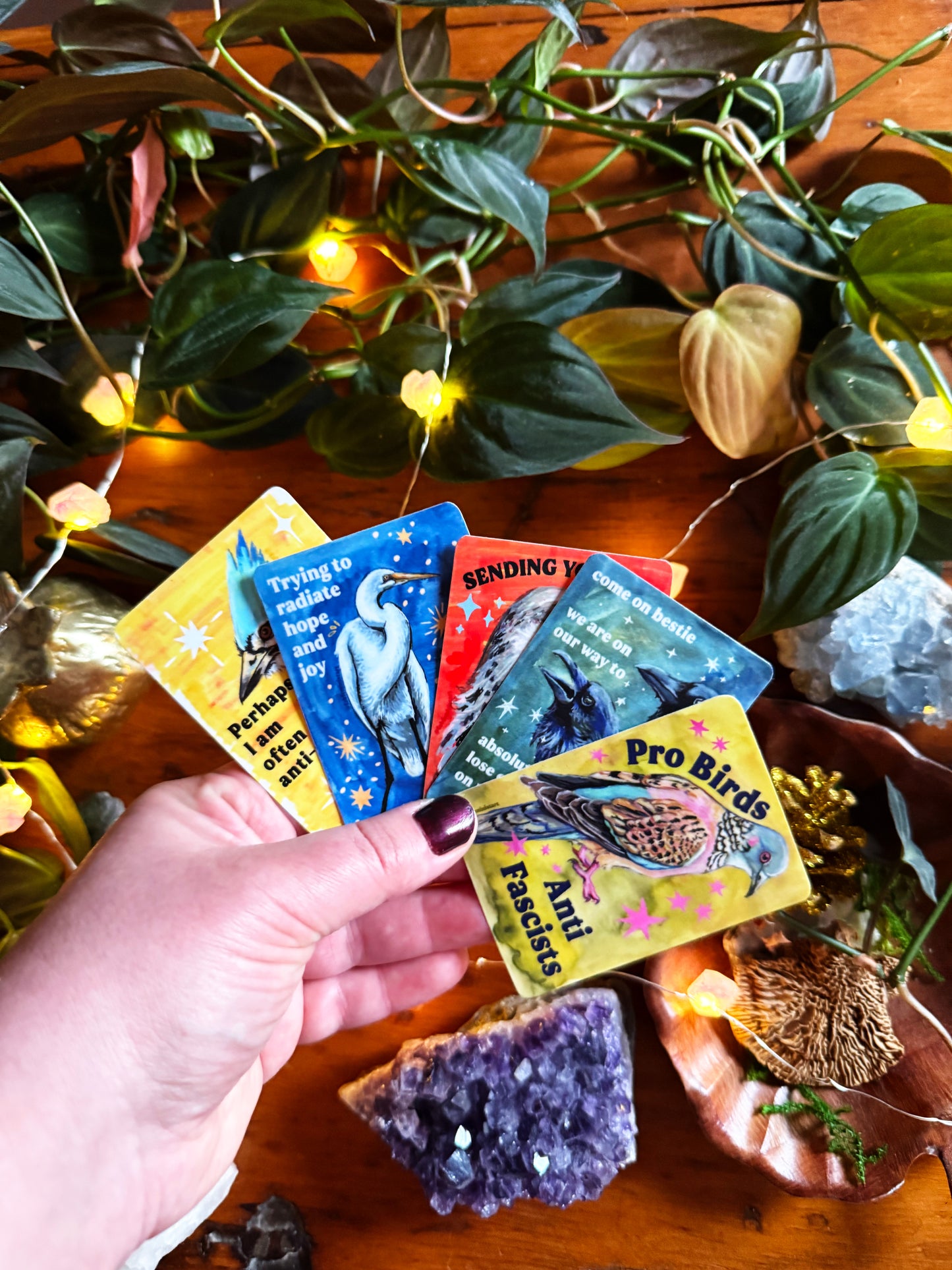 Trying to radiate hope and joy despite knowing facts and information: feminist sticker