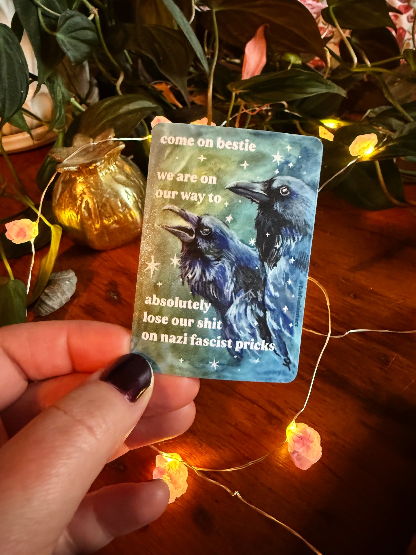 Come on bestie we are on our way to absolutely lose our shit on n*zi fascist pricks: feminist sticker