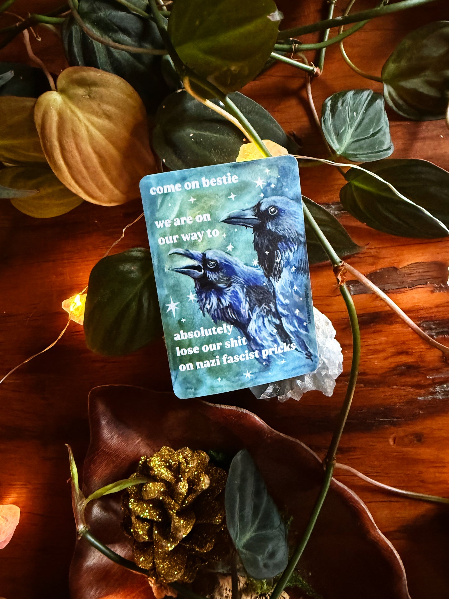 Come on bestie we are on our way to absolutely lose our shit on n*zi fascist pricks: feminist sticker