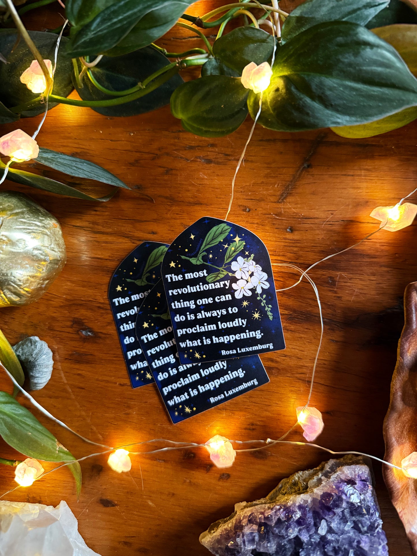 The most revolutionary thing one can do is always to proclaim loudly what is happening, Rosa Luxemburg: feminist sticker