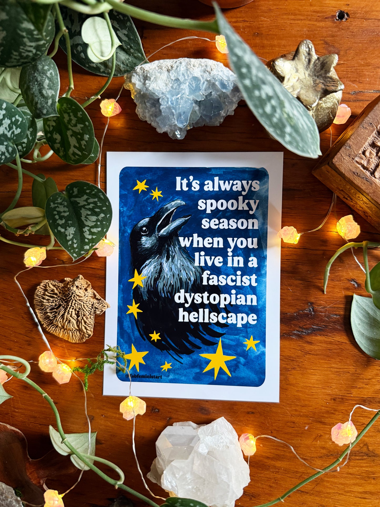 It's always spooky season when you link in a fascist dystopian hellscape: feminist art print