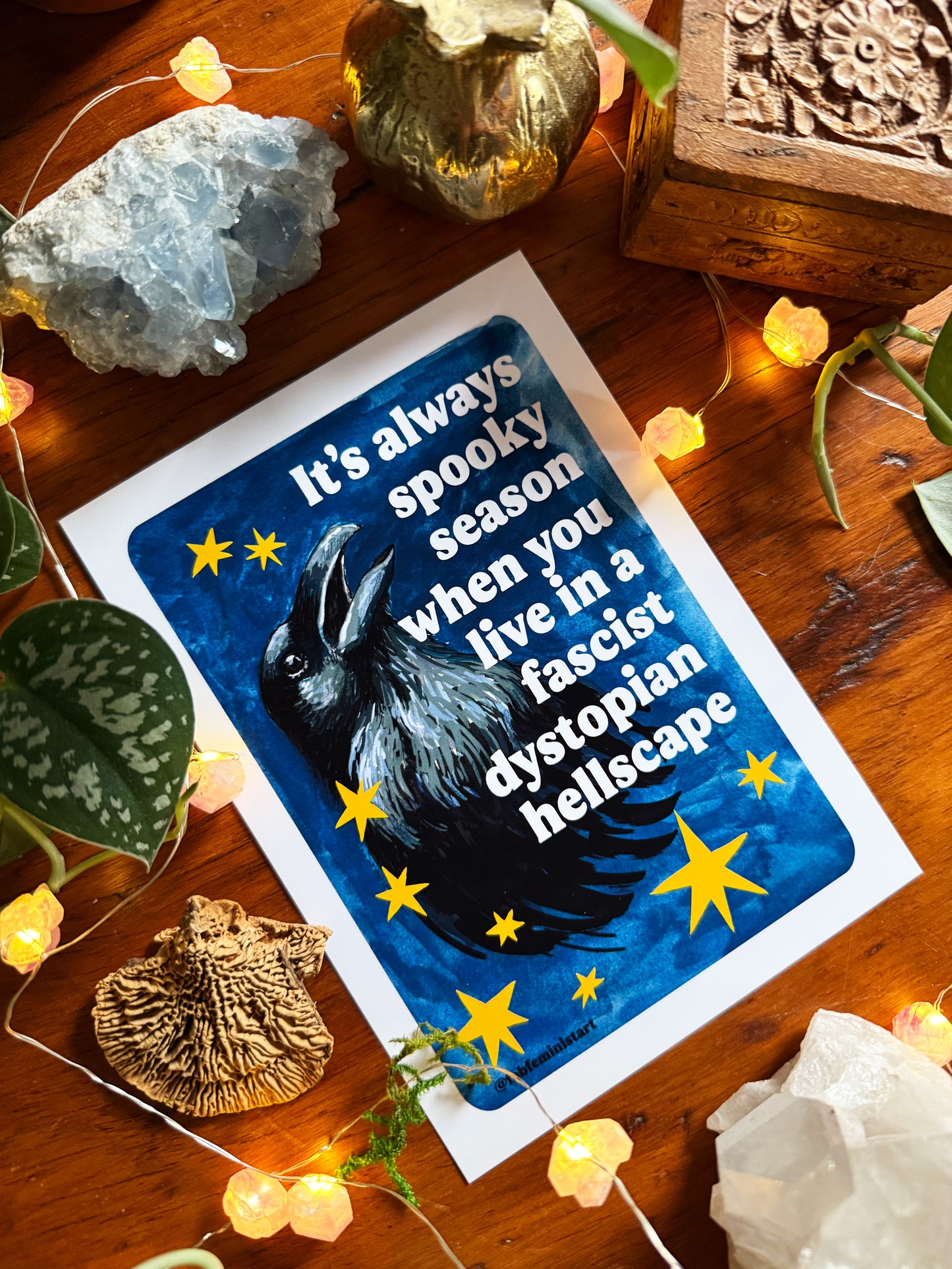 It's always spooky season when you link in a fascist dystopian hellscape: feminist art print