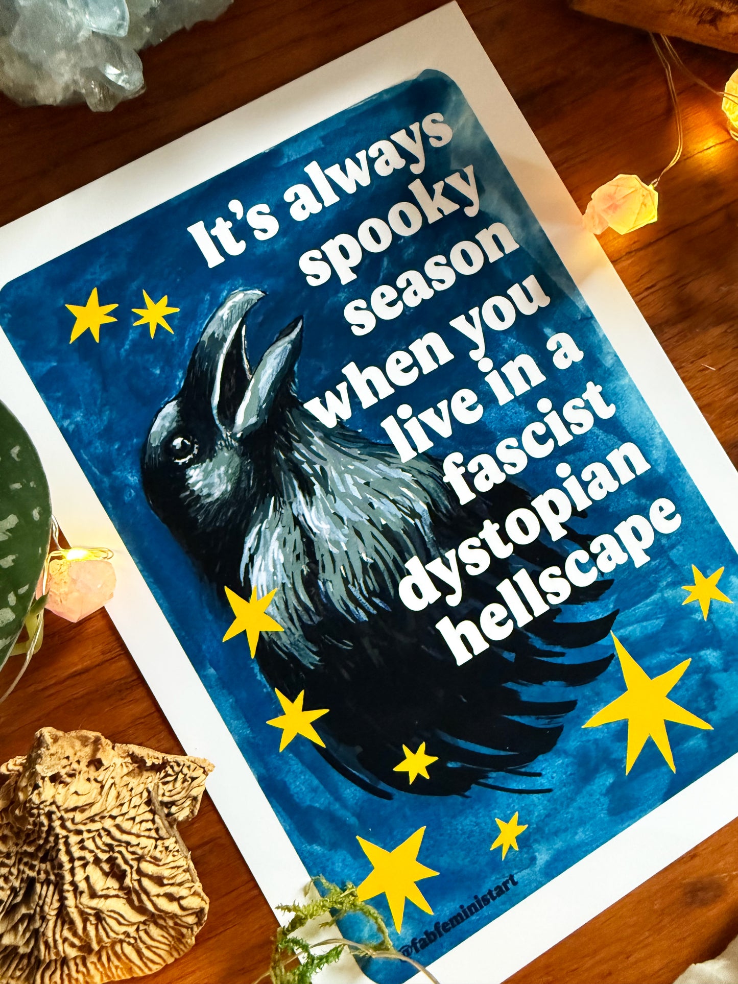 It's always spooky season when you link in a fascist dystopian hellscape: feminist art print