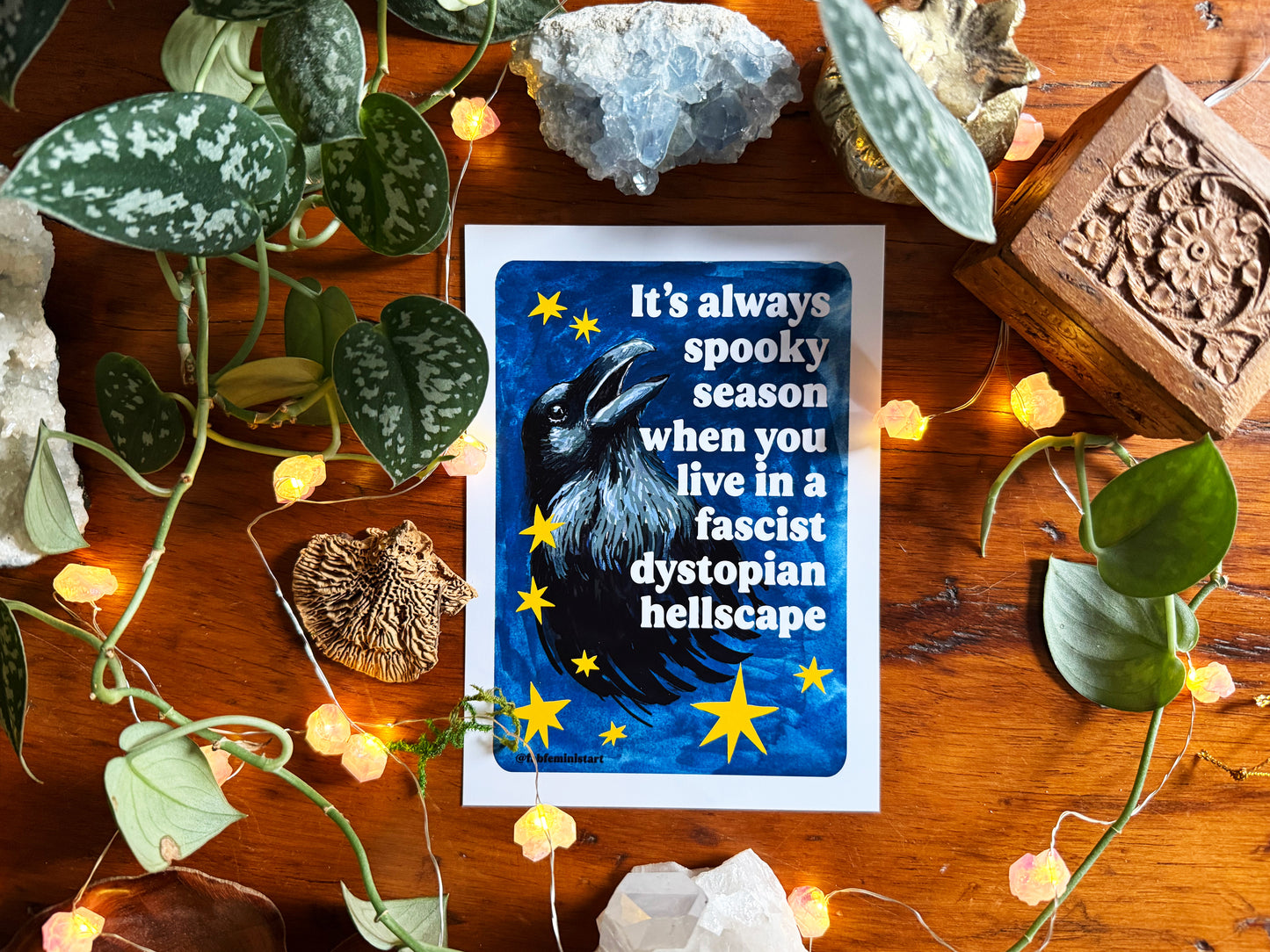 It's always spooky season when you link in a fascist dystopian hellscape: feminist art print