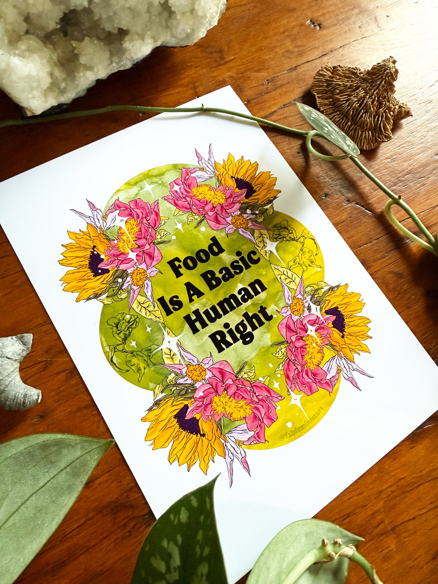 Food Is A Basic Human Right: Feminist Art Print